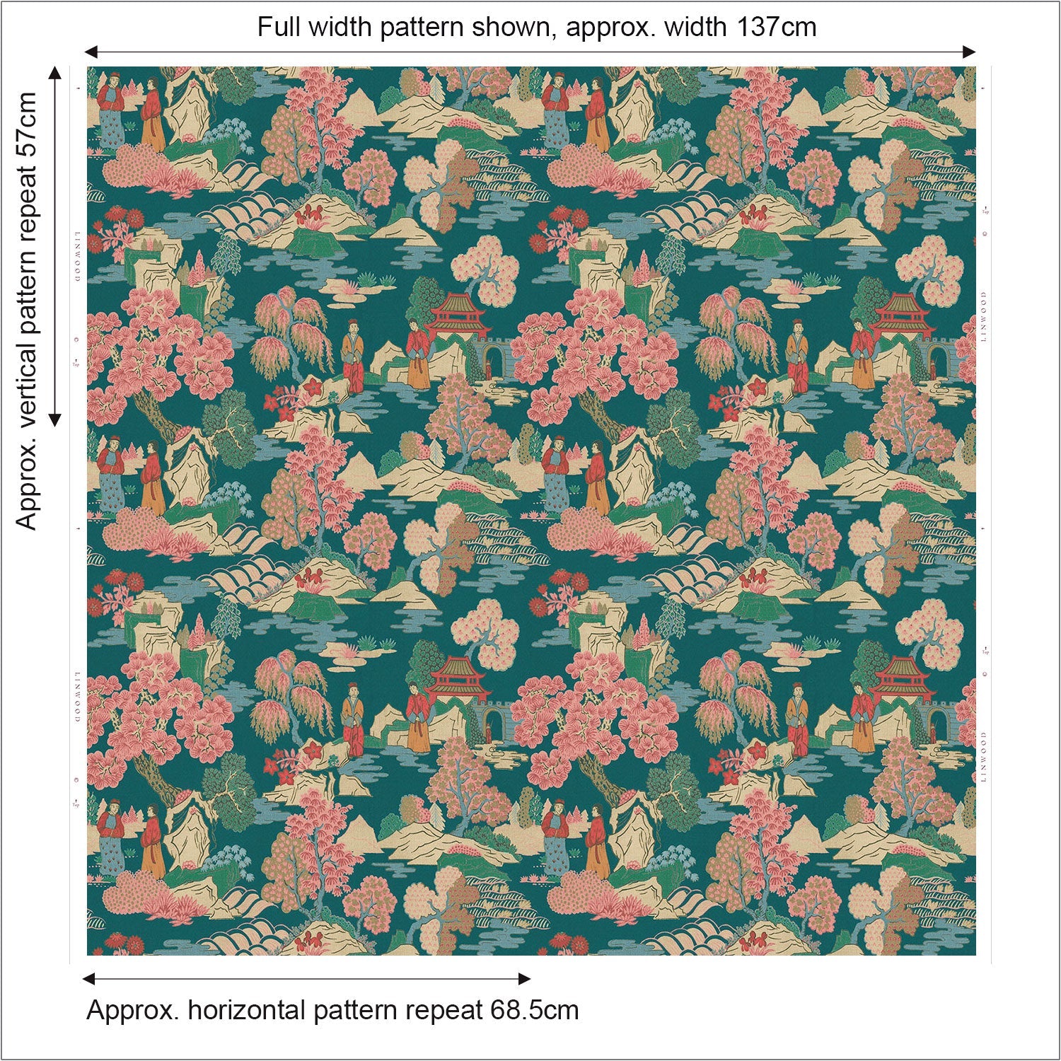 Linwood Japanese Garden Blossom FR Made to Measure Curtains