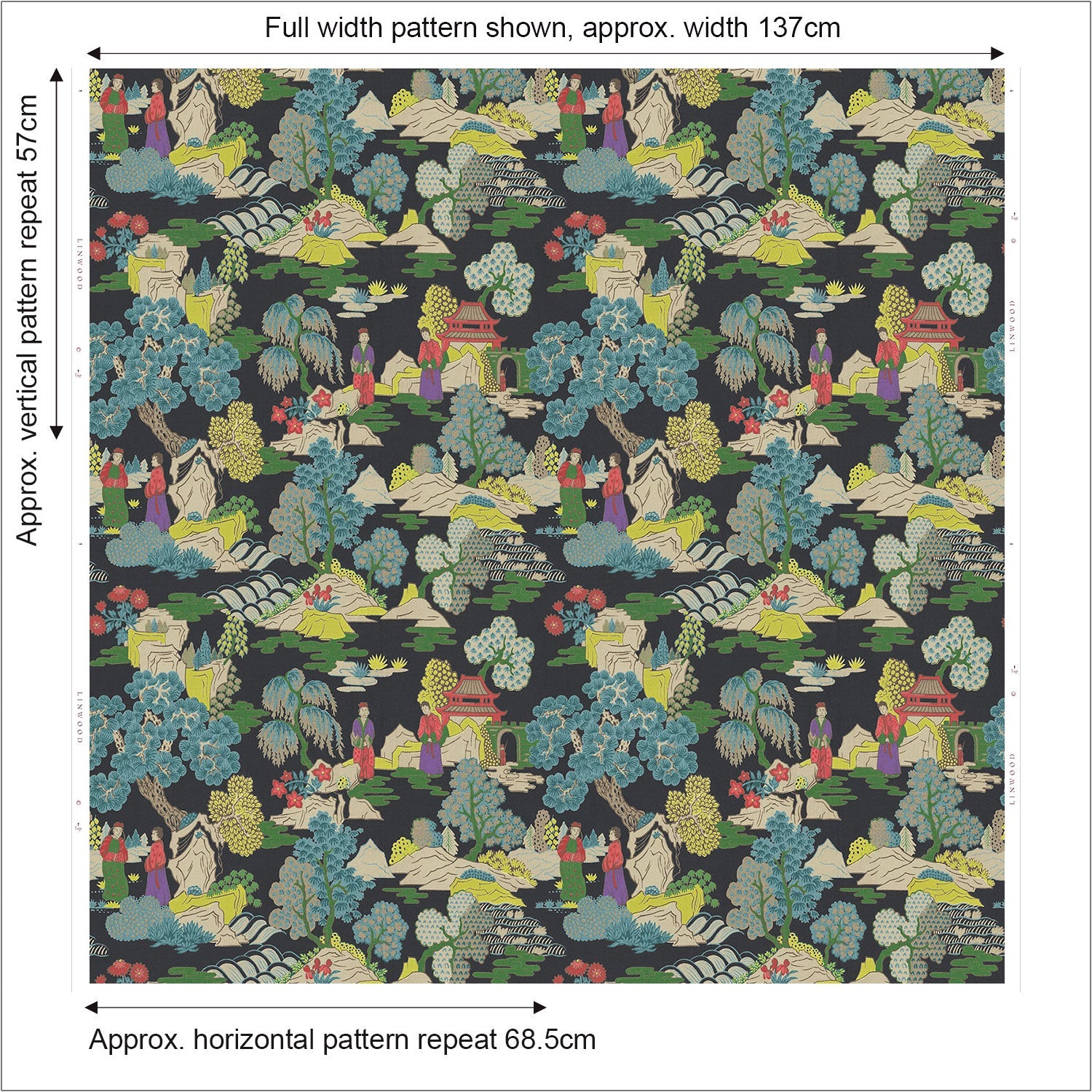 Linwood Japanese Garden Dayglow FR Made to Measure Curtains