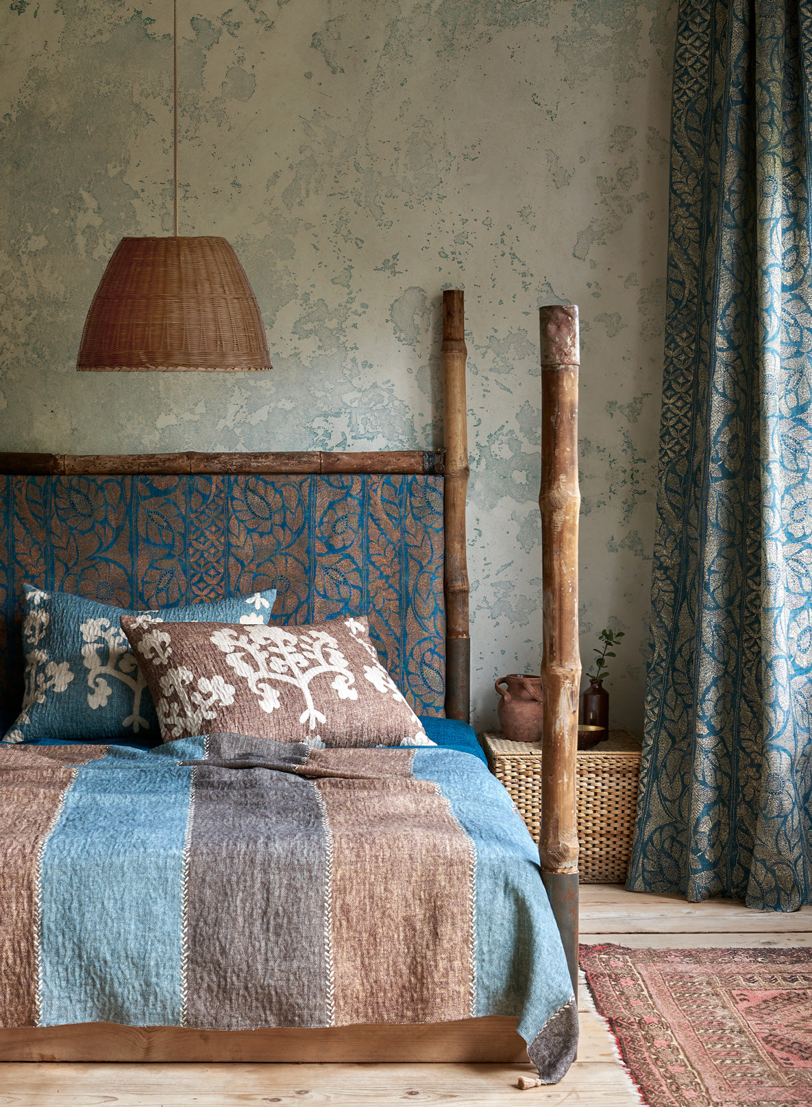 Lewis & Wood Kashmiri Copper Blue Made to Measure Roman Blinds – lifestyle photograph