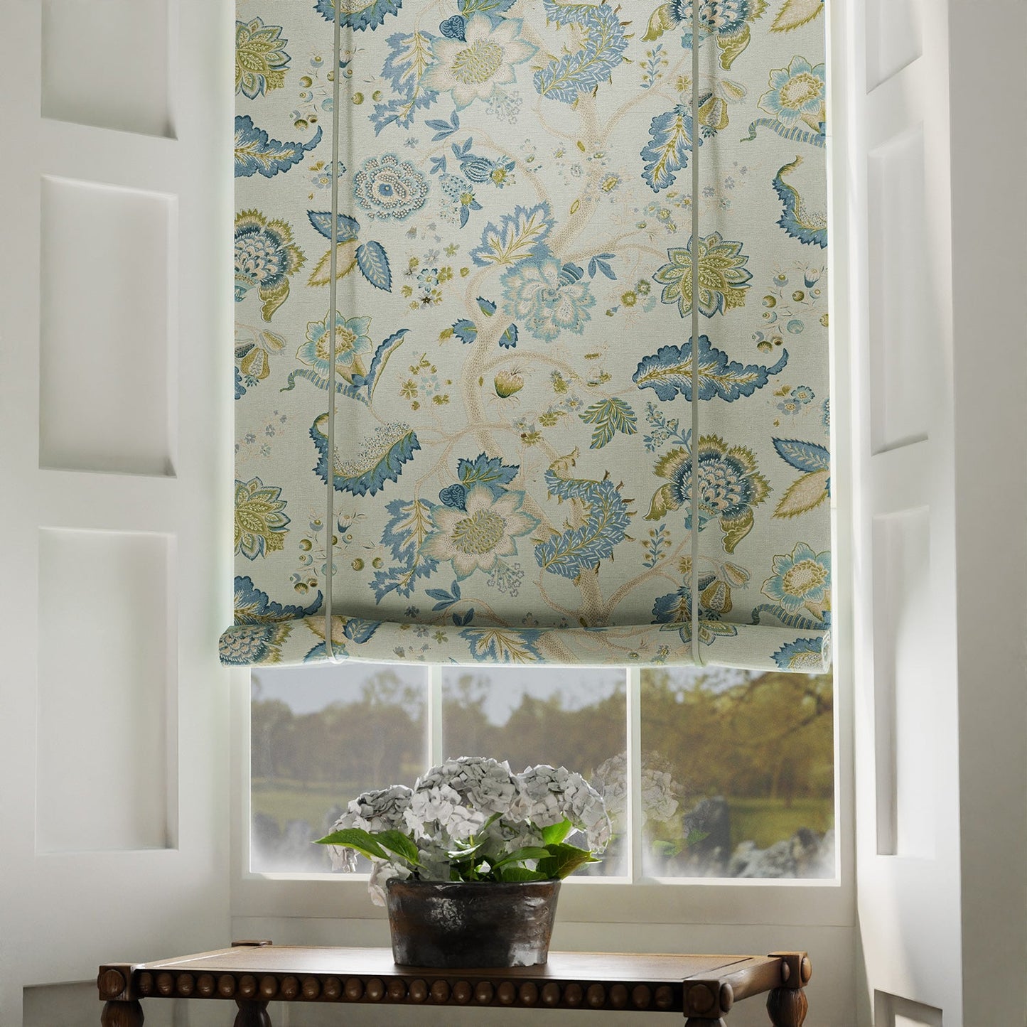 Linwood Kitty Aqua Leaf FR Made to Measure Curtains