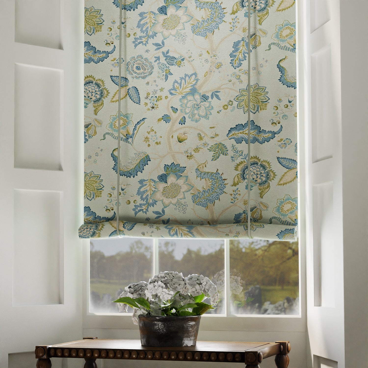 Linwood Kitty Aqua Leaf FR Made to Measure Curtains