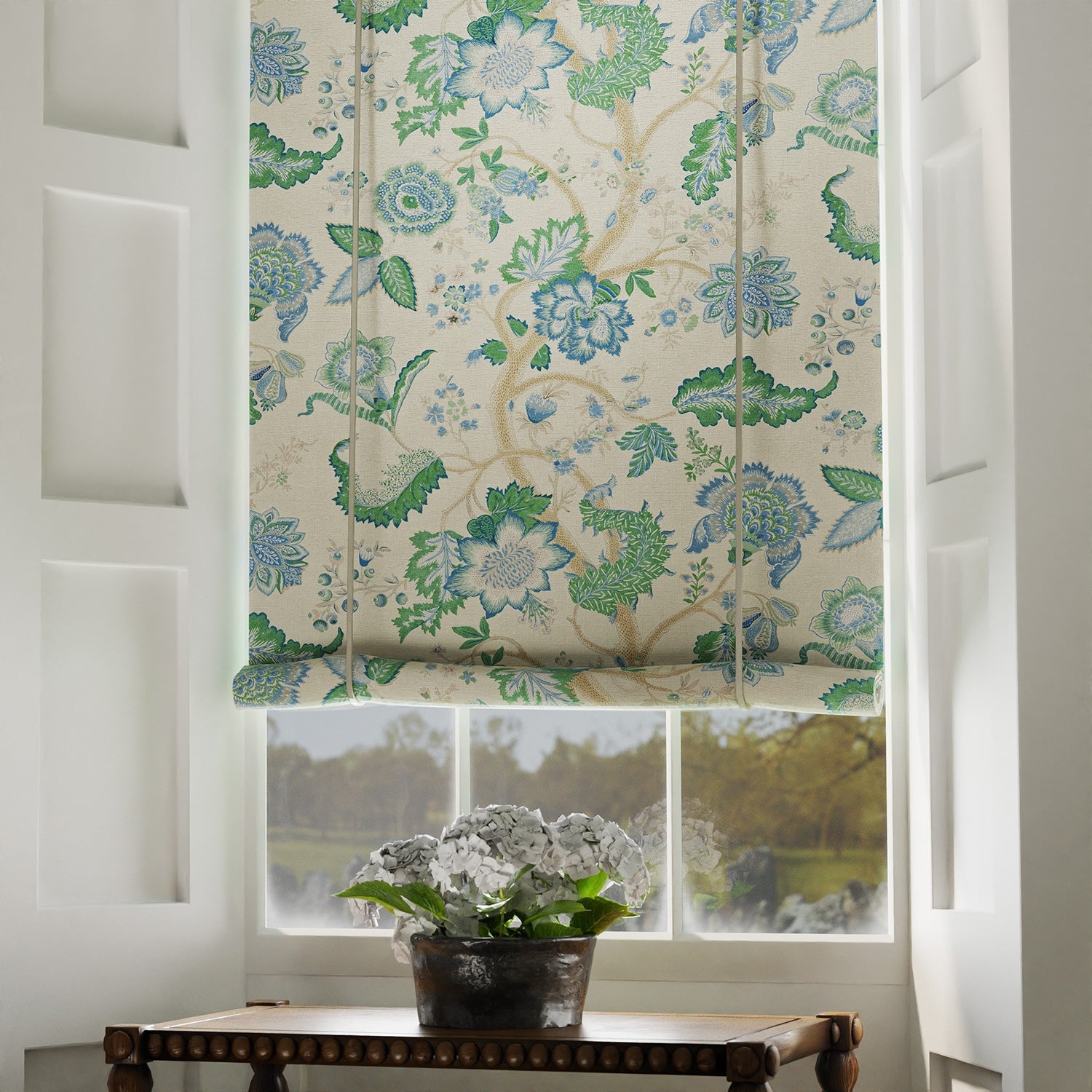 Linwood Kitty Blue Green FR Made to Measure Curtains