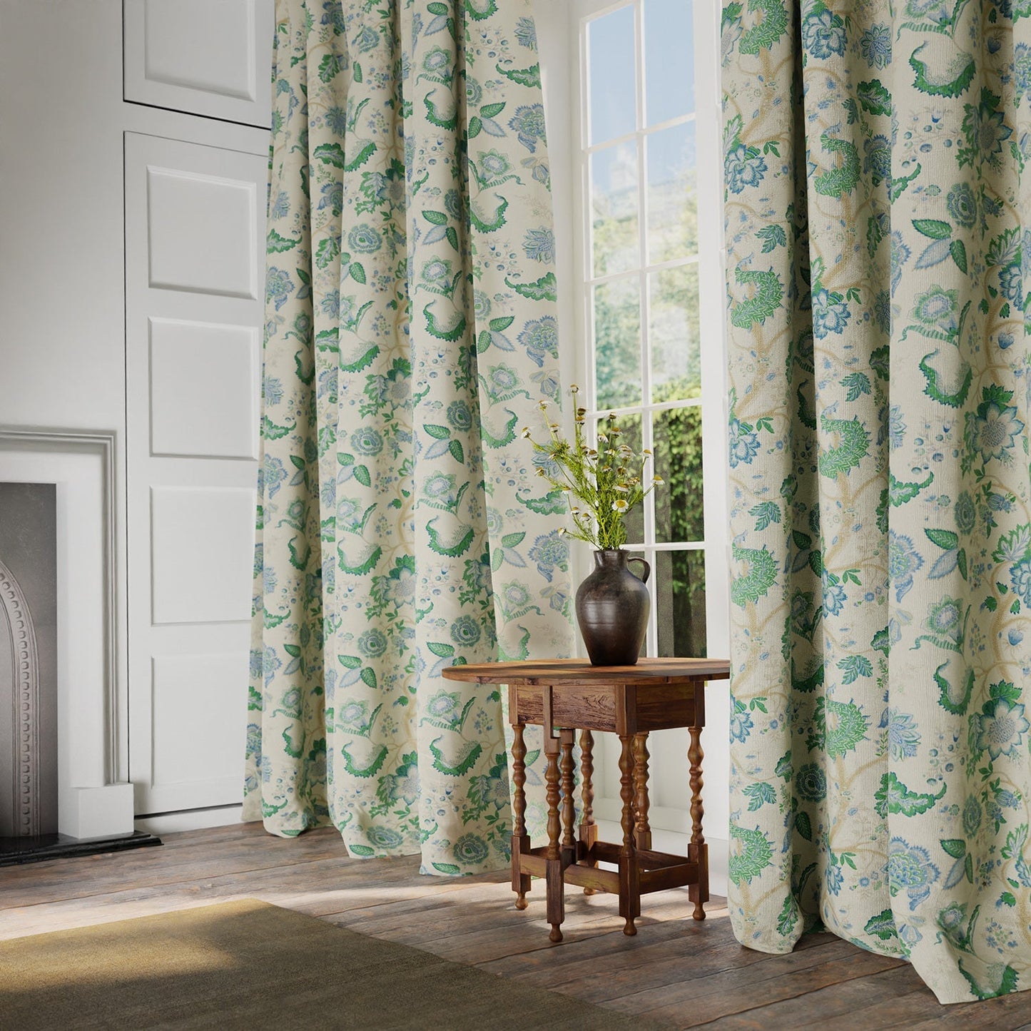 Linwood Kitty Blue Green Made to Measure Curtains