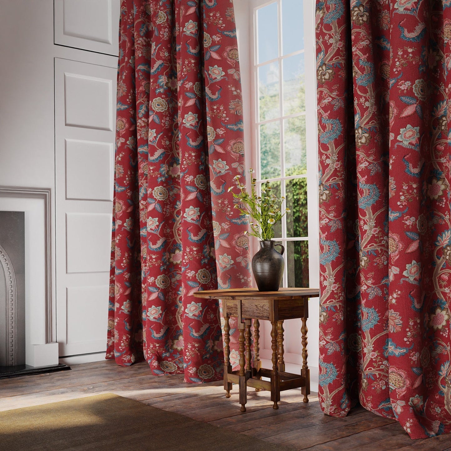 Linwood Kitty Old Red FR Made to Measure Curtains