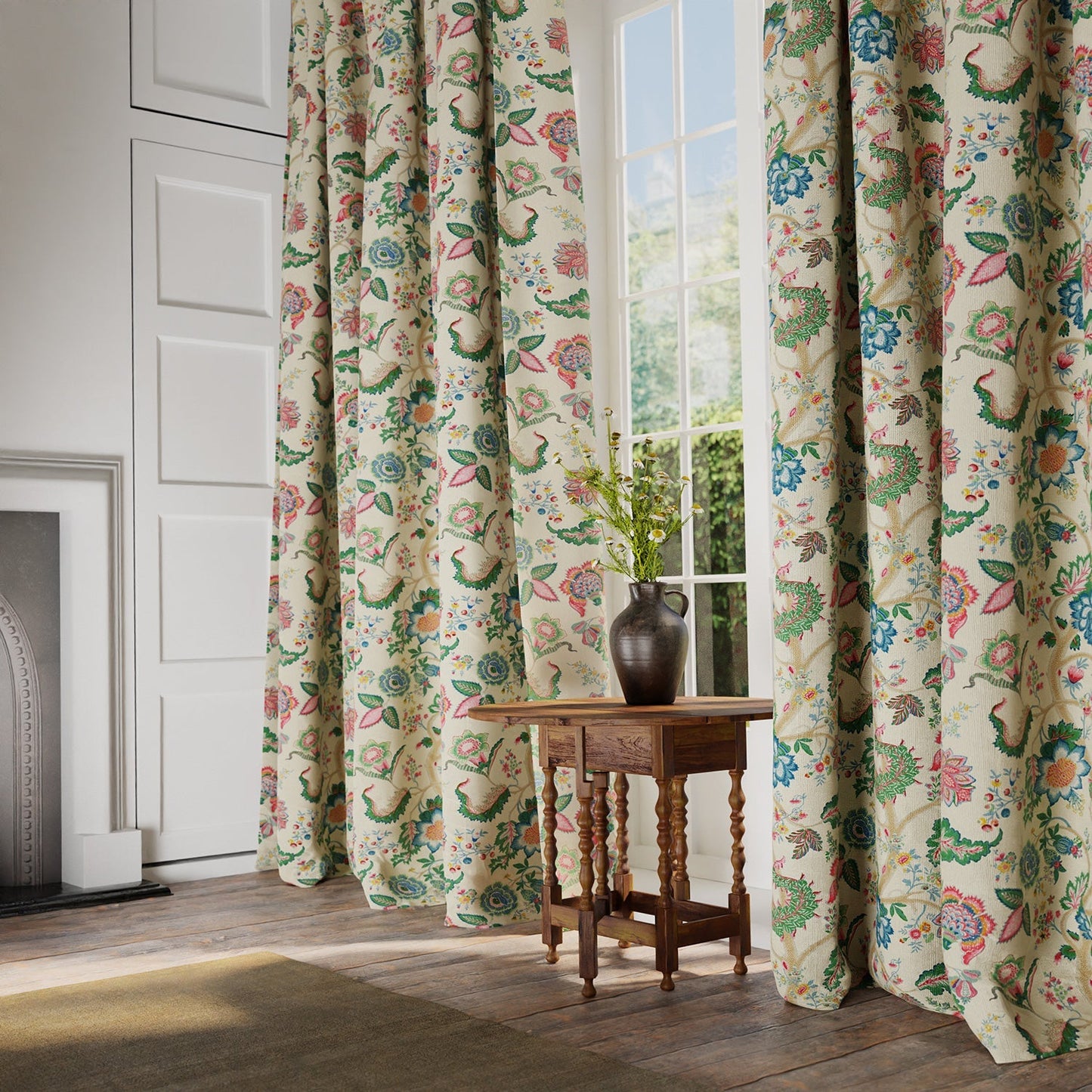 Linwood Kitty Spring Green FR Made to Measure Curtains