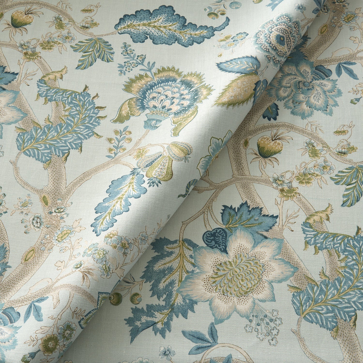 Linwood Kitty Aqua Leaf Made to Measure Curtains