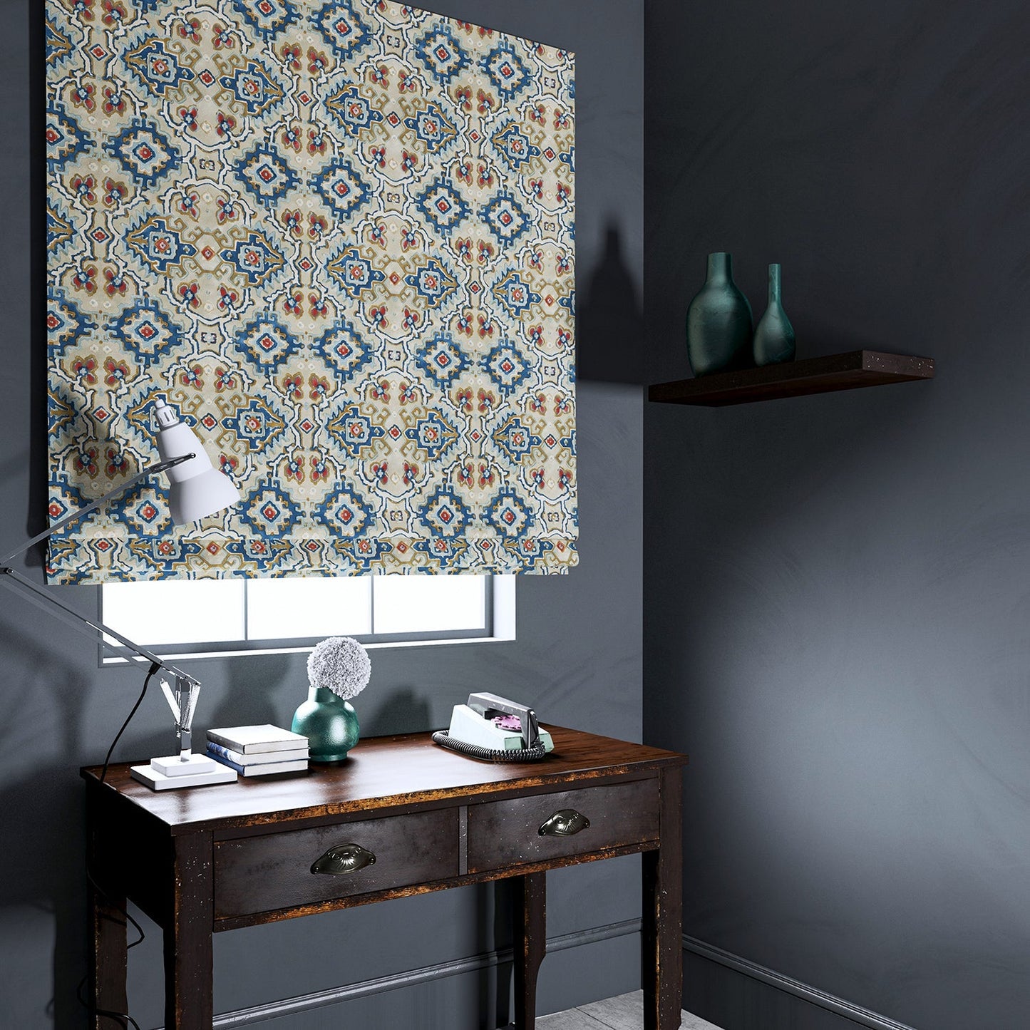 Linwood Kami Bluestone FR Made to Measure Curtains