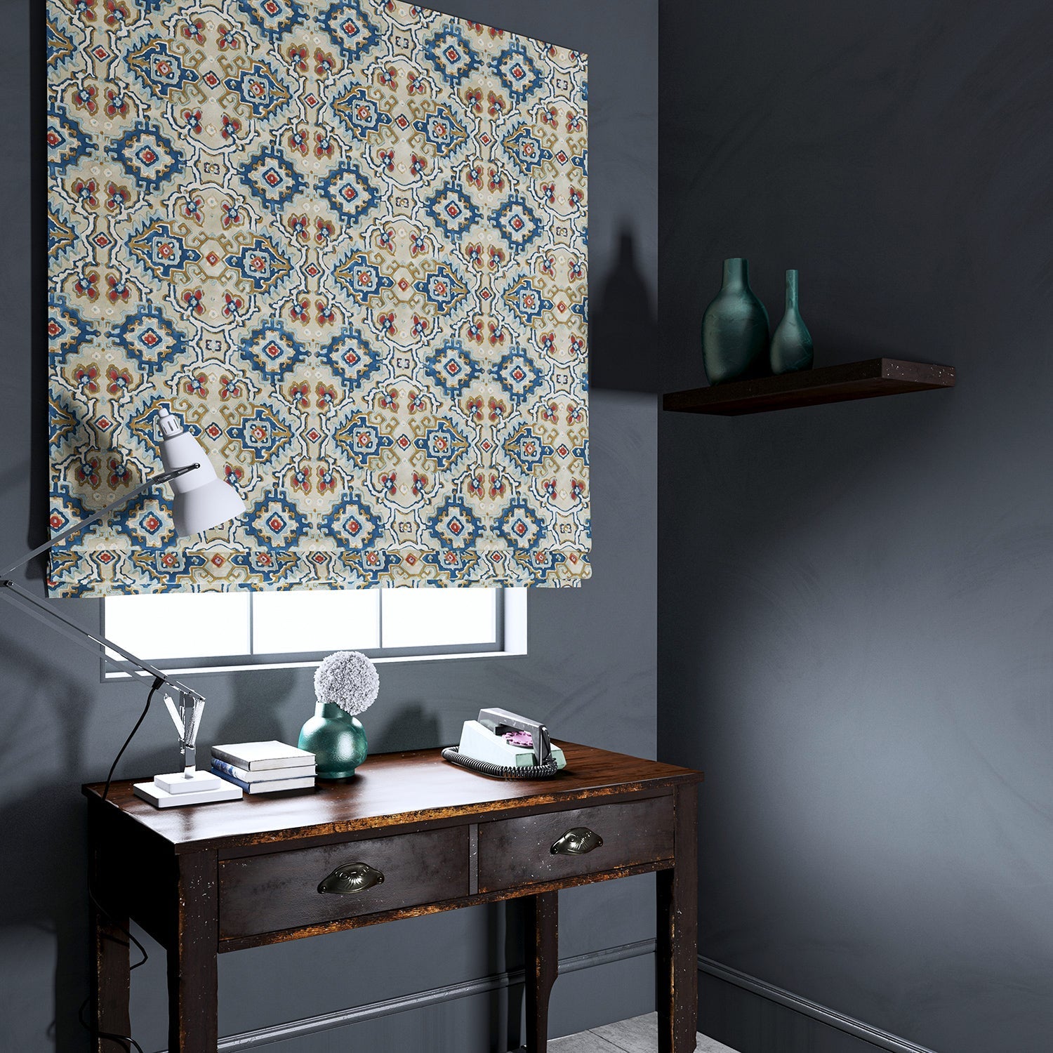 Linwood Kami Bluestone FR Made to Measure Curtains
