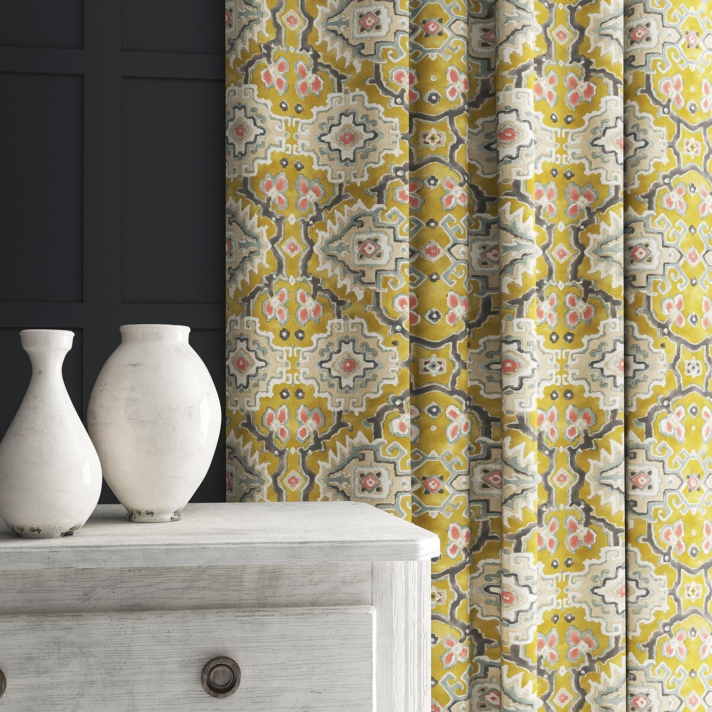 Linwood Kami Chartreuse FR Made to Measure Curtains