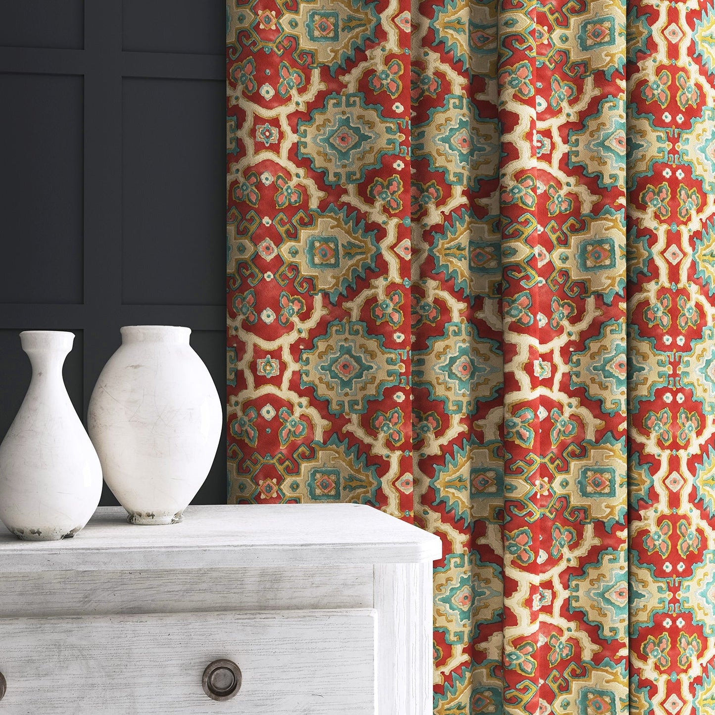 Linwood Kami Chilli FR Made to Measure Curtains