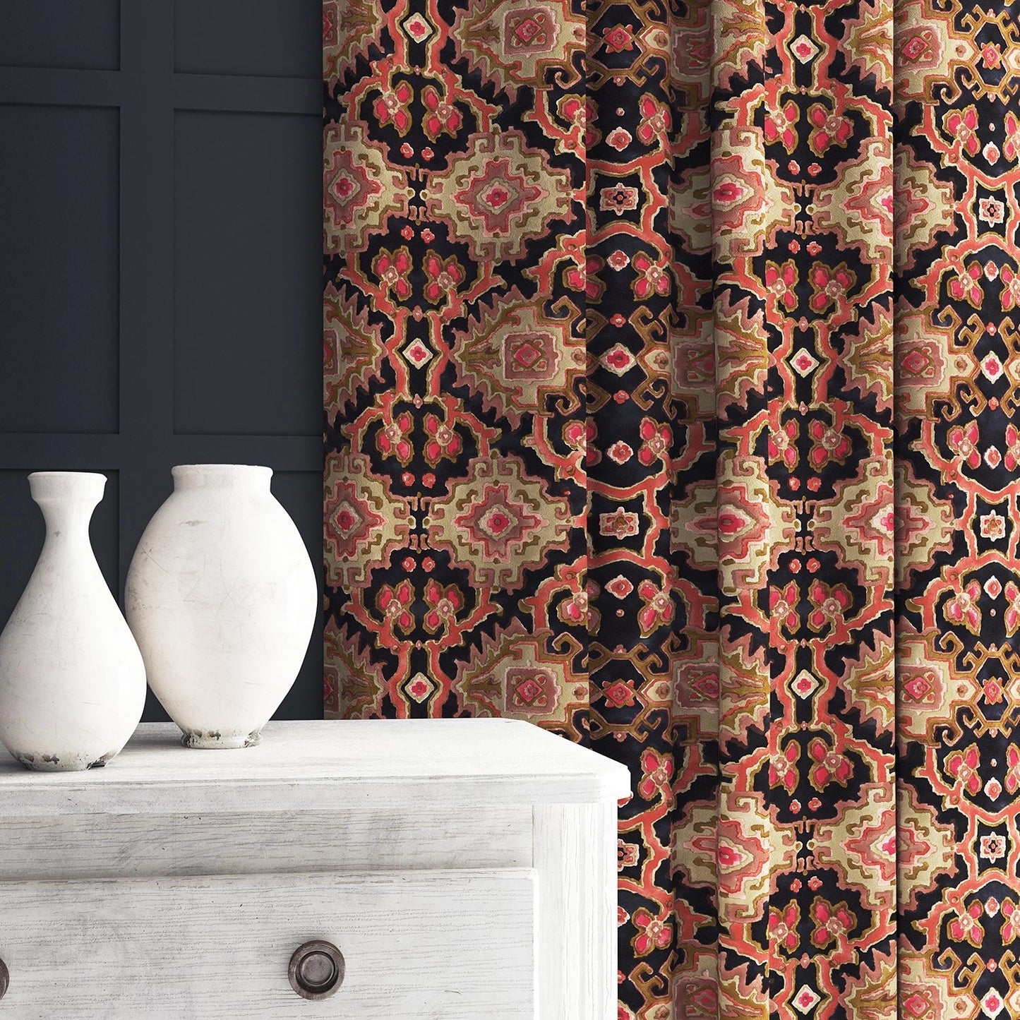 Linwood Kami Coral FR Made to Measure Curtains