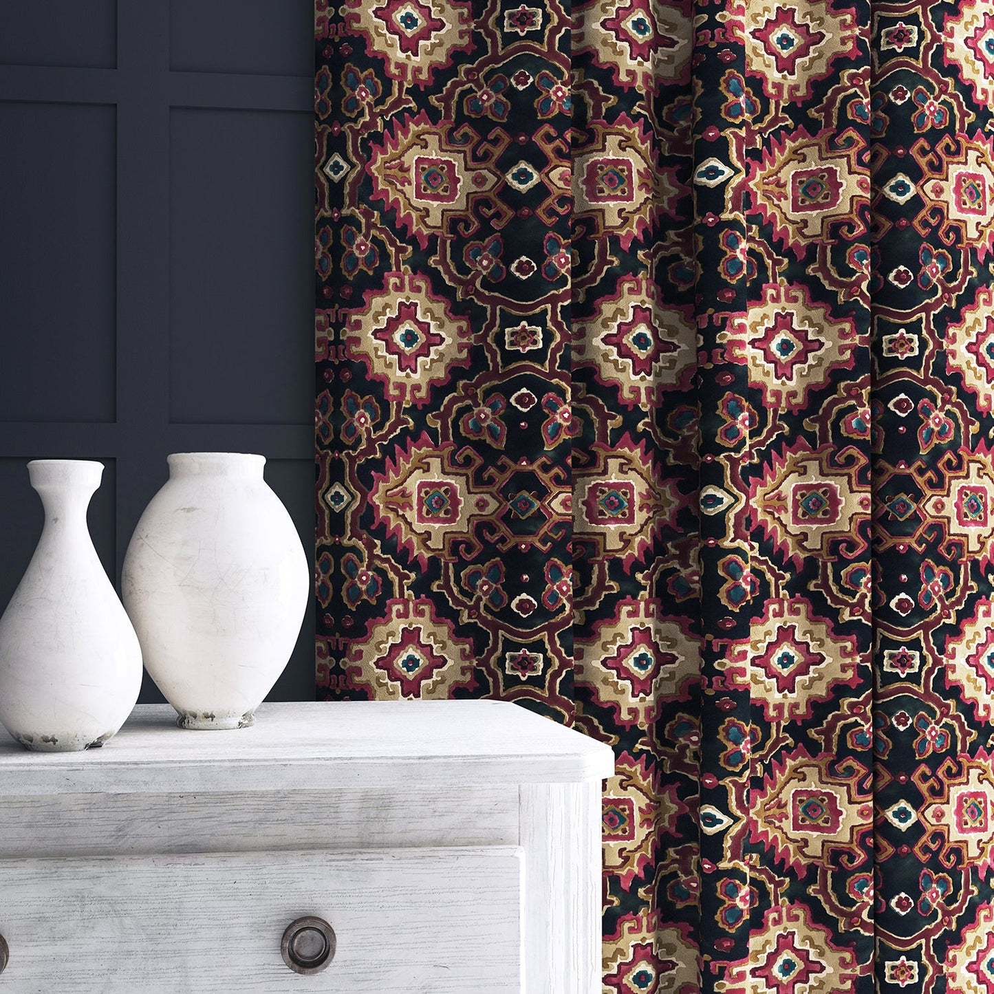 Linwood Kami Damson FR Made to Measure Curtains