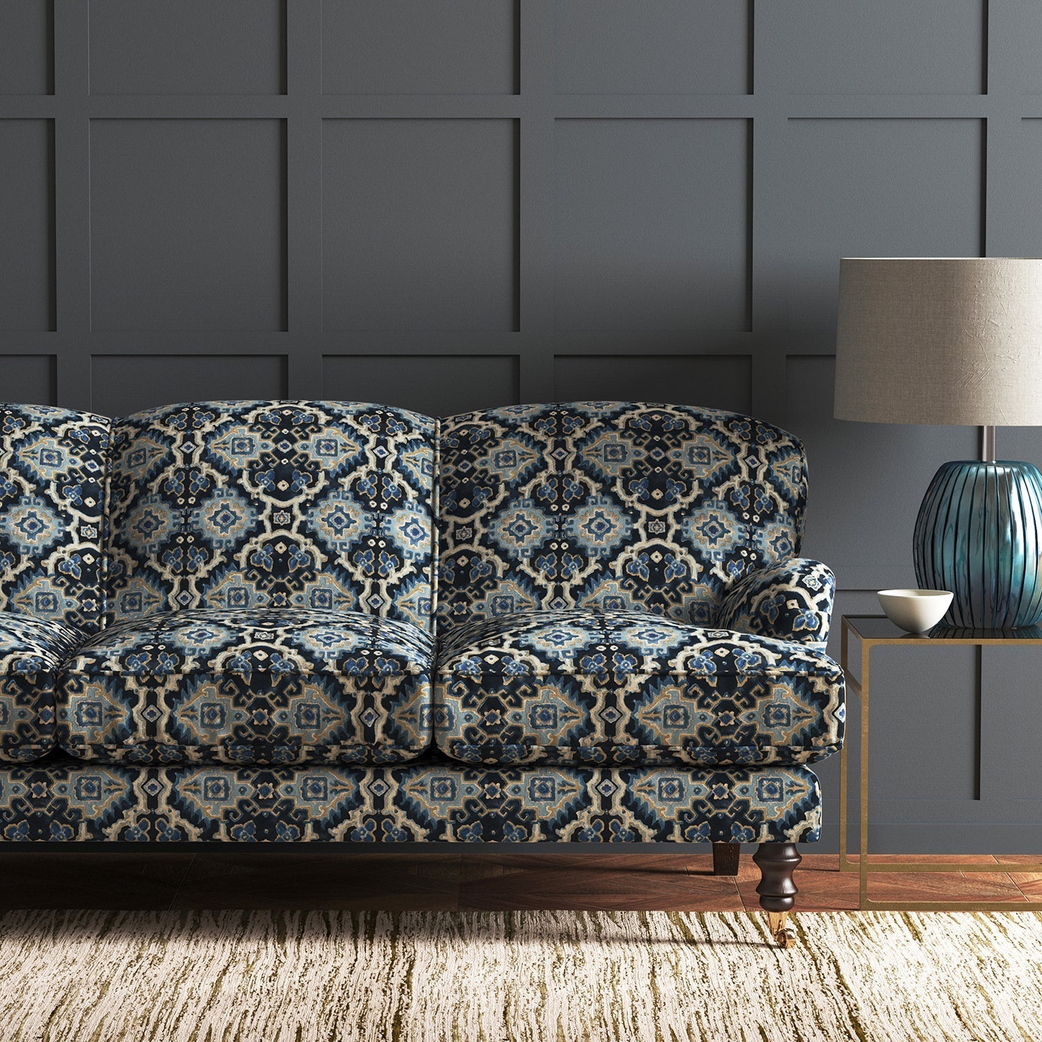 Linwood Kami Indigo FR Made to Measure Curtains