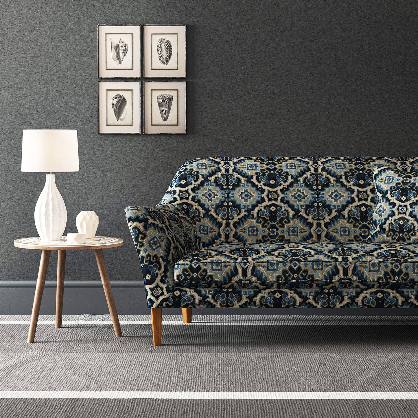 Linwood Kami Indigo FR Made to Measure Curtains