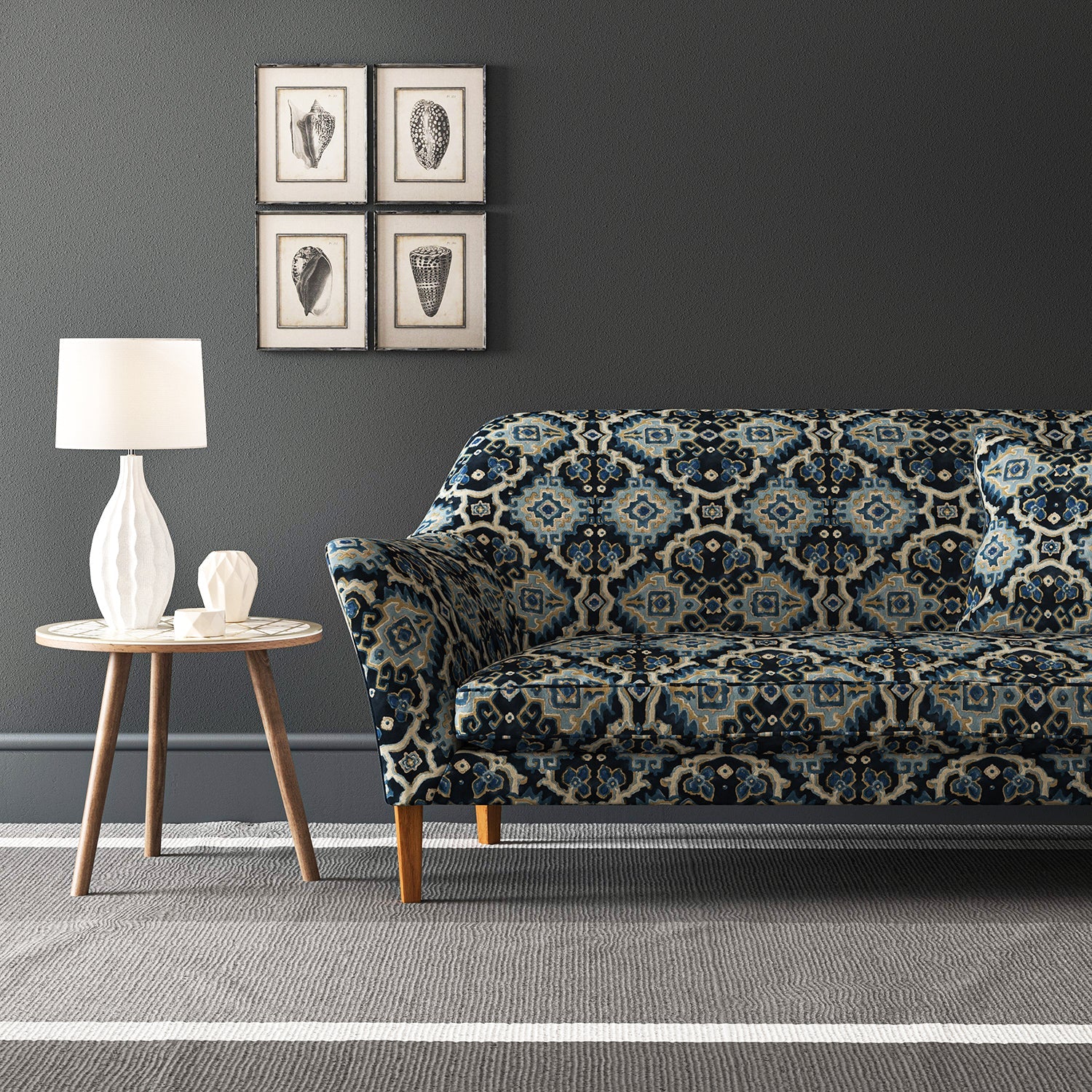 Linwood Kami Indigo FR Made to Measure Curtains