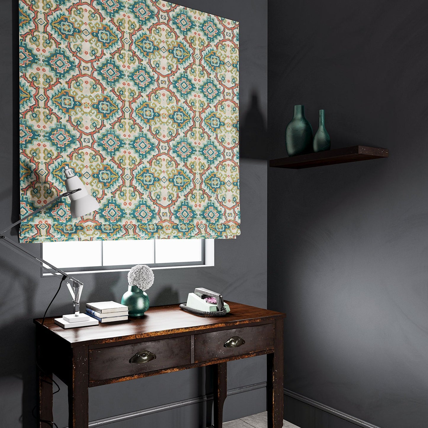 Linwood Kami Teal FR Made to Measure Curtains