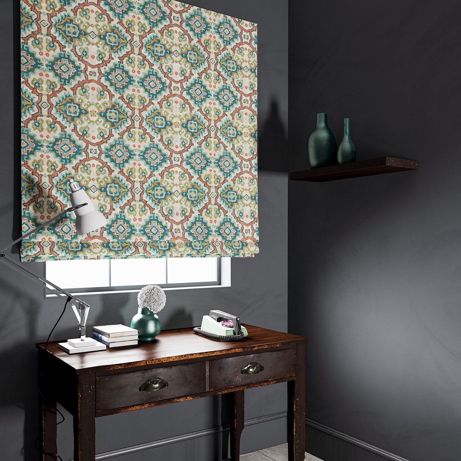 Linwood Kami Teal FR Made to Measure Curtains