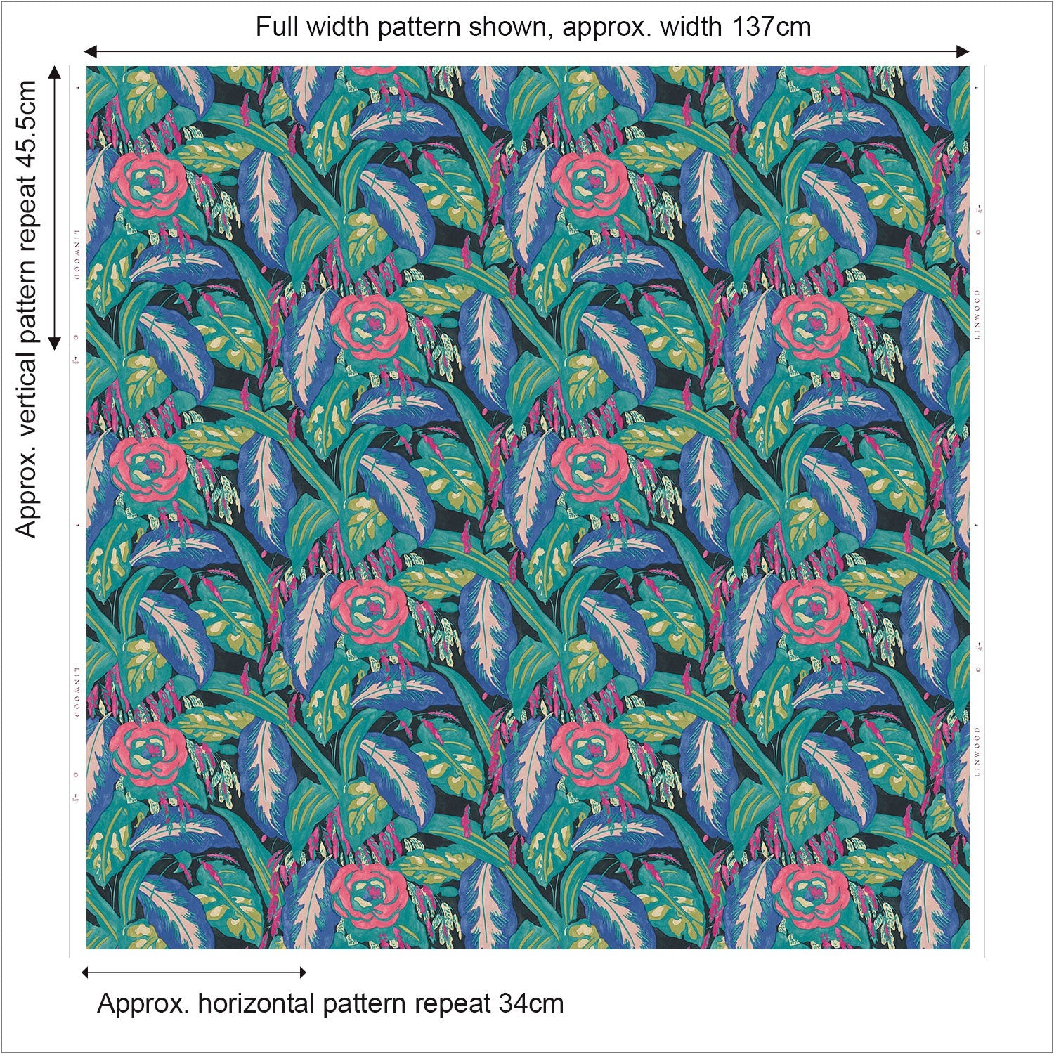 Linwood Les Fauves Peacock FR Made to Measure Curtains