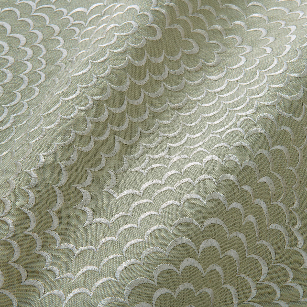 Linwood Nimbus Embroidery Eau De Nil Made to Measure Curtains