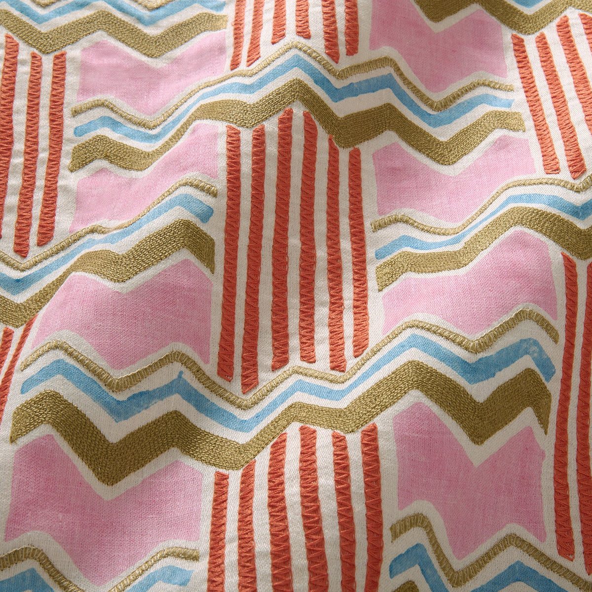 Linwood Ahoy There Embroidery Tequila Sunrise Made to Measure Curtains