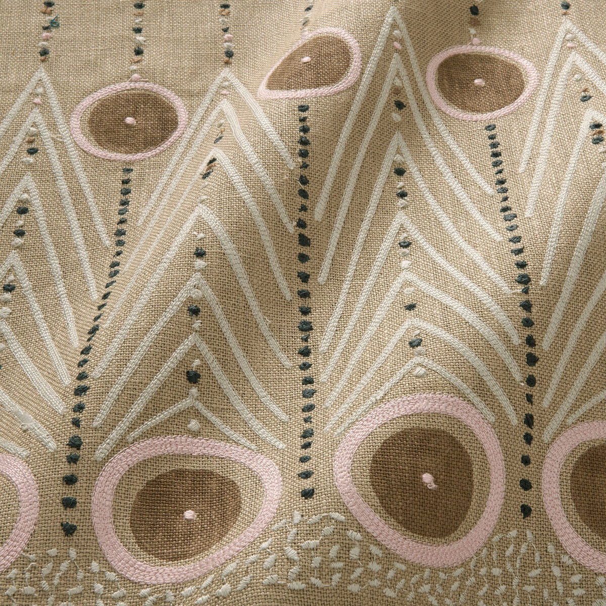 Linwood To The Point Embroidery Snow Peak Made to Measure Roman Blinds