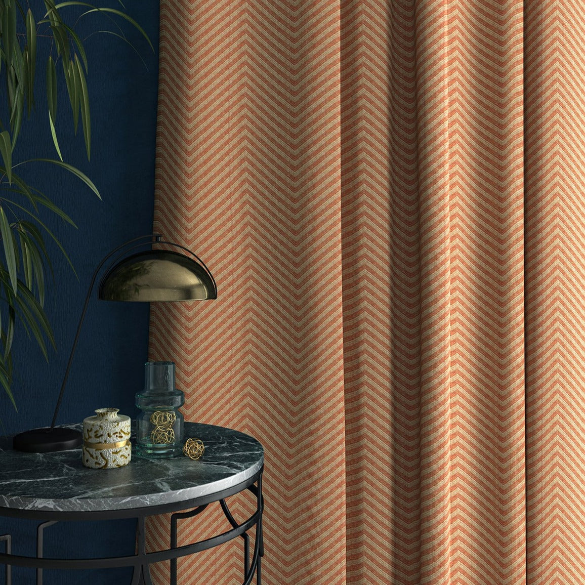 Linwood Kitsune Terracotta Made to Measure Curtains