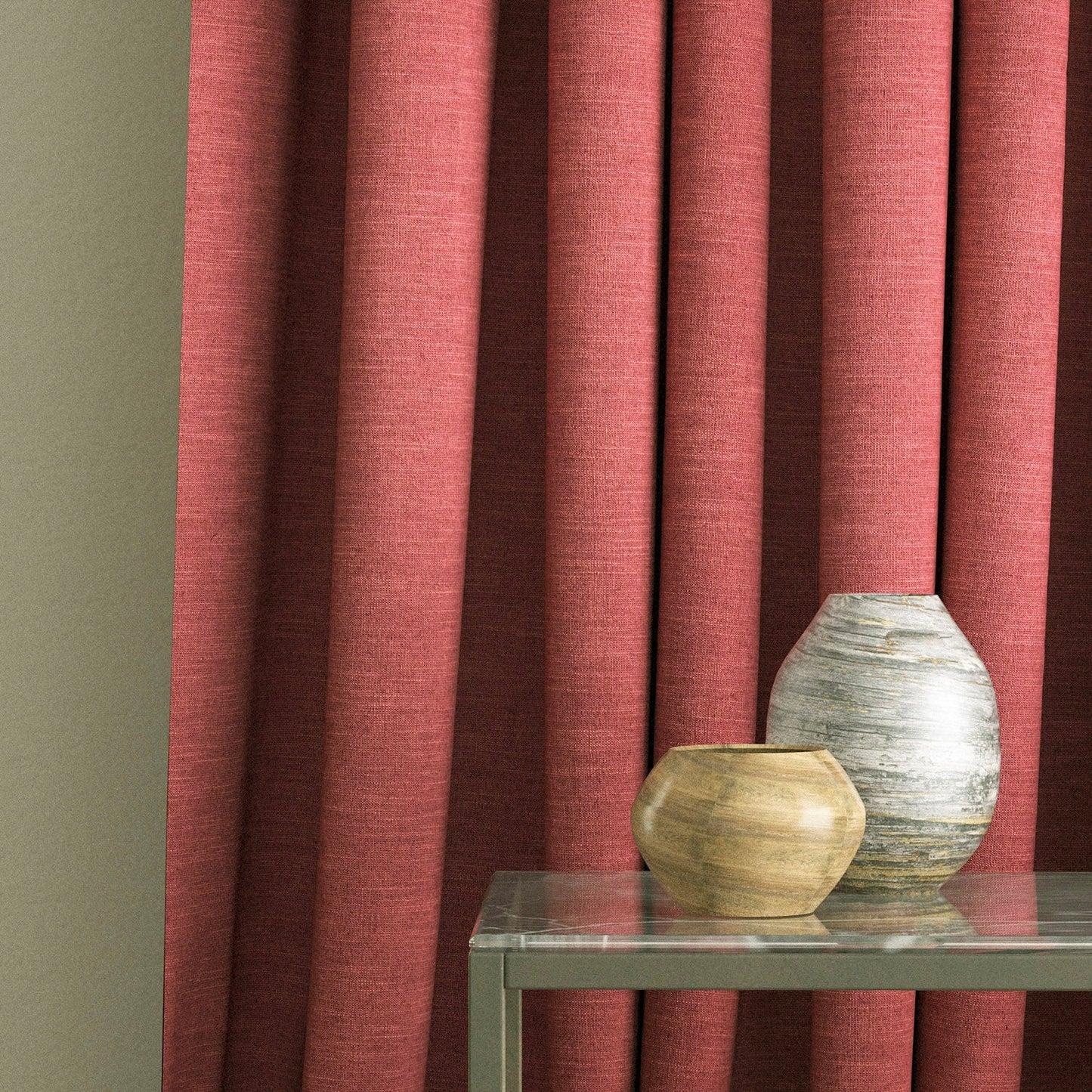 Linwood Luna Cranberry Made to Measure Curtains