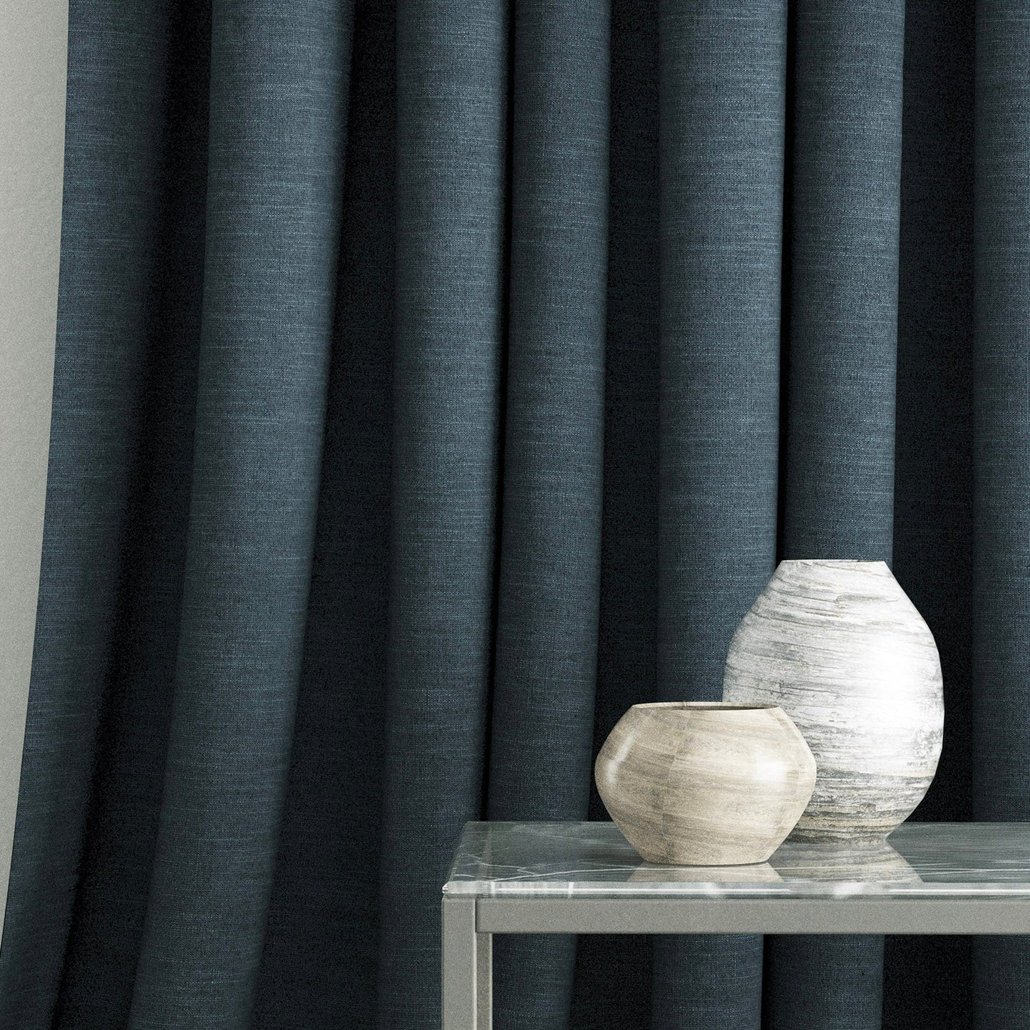 Linwood Luna Indigo FR Made to Measure Curtains