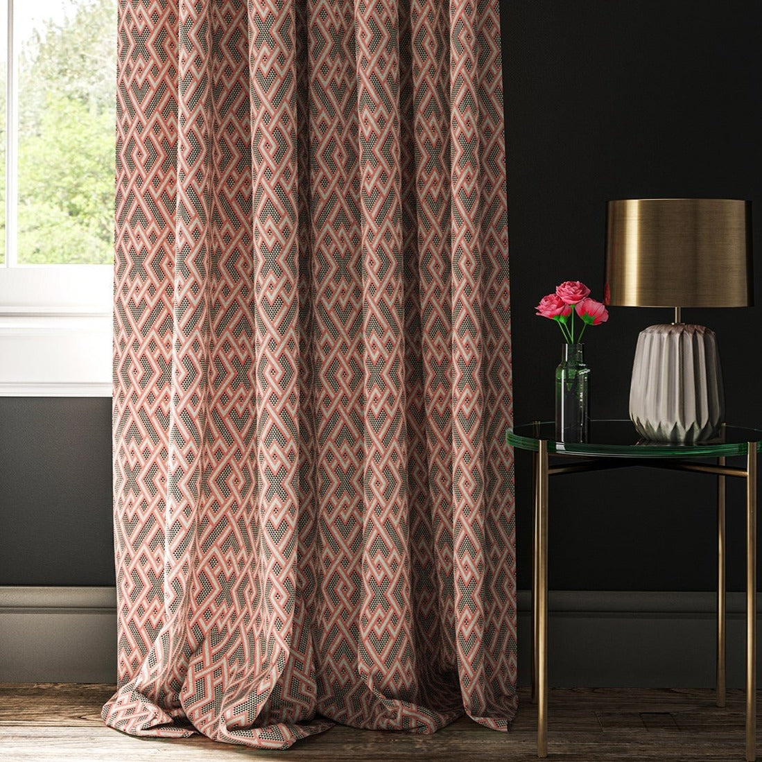 Linwood Pagoda Candy FR Made to Measure Curtains