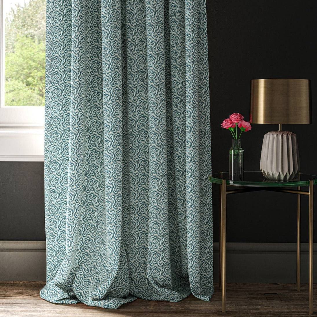 Linwood Polka Cobalt FR Made to Measure Curtains