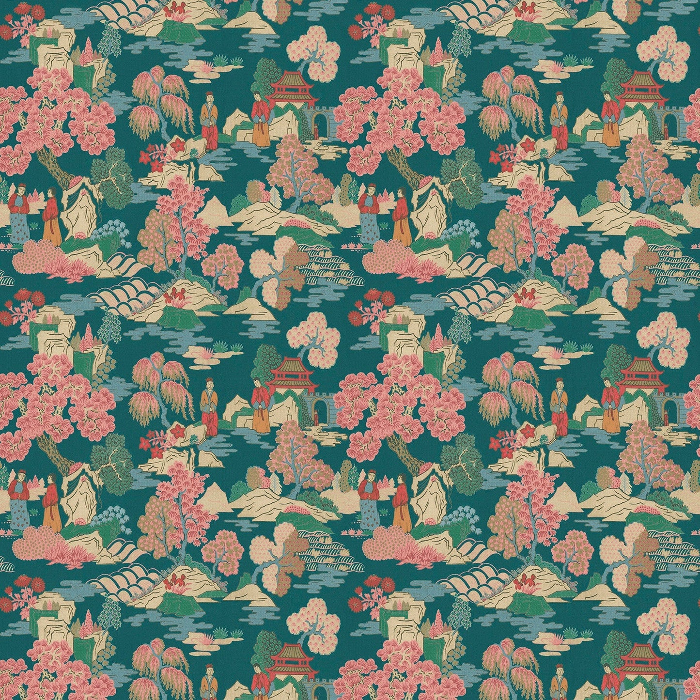 Linwood Japanese Garden Blossom FR Made to Measure Curtains