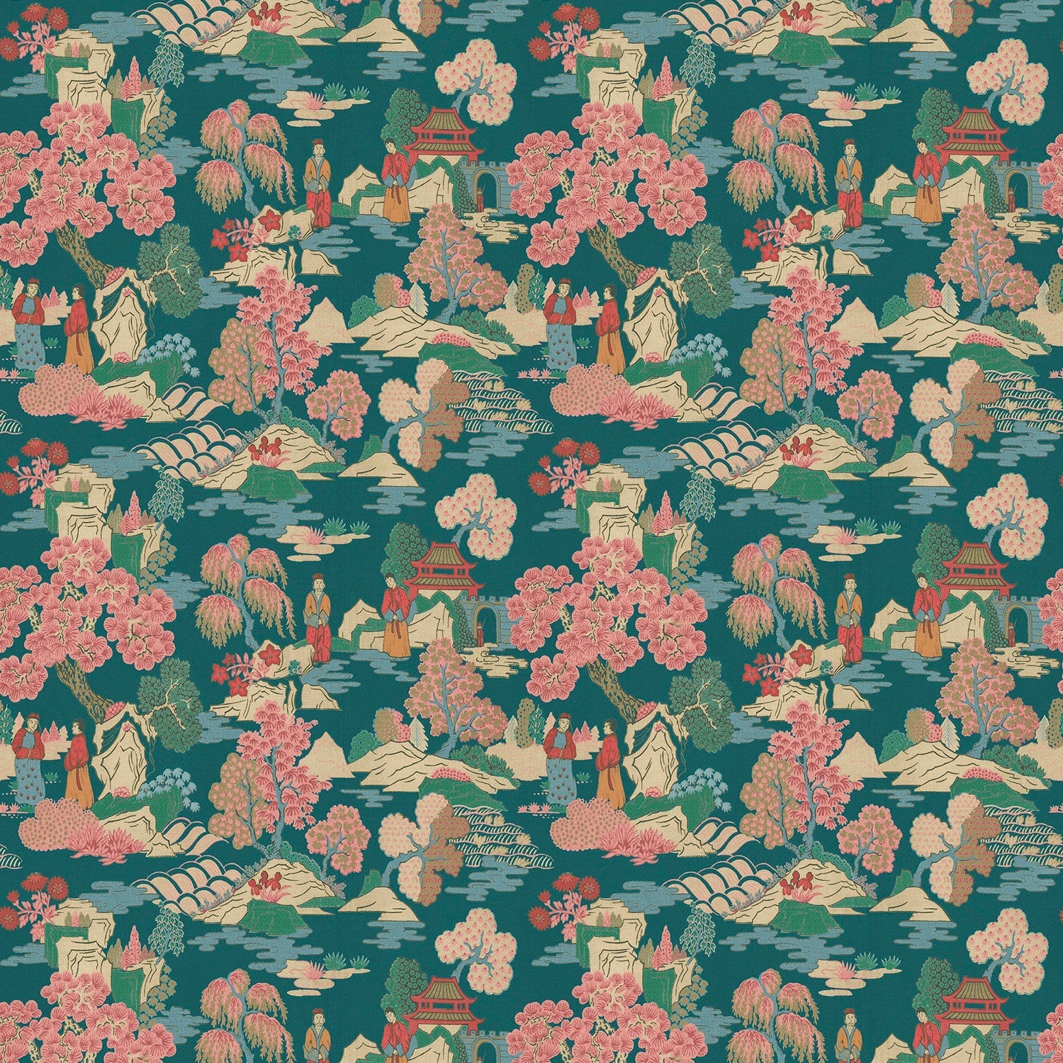 Linwood Japanese Garden Blossom FR Made to Measure Curtains