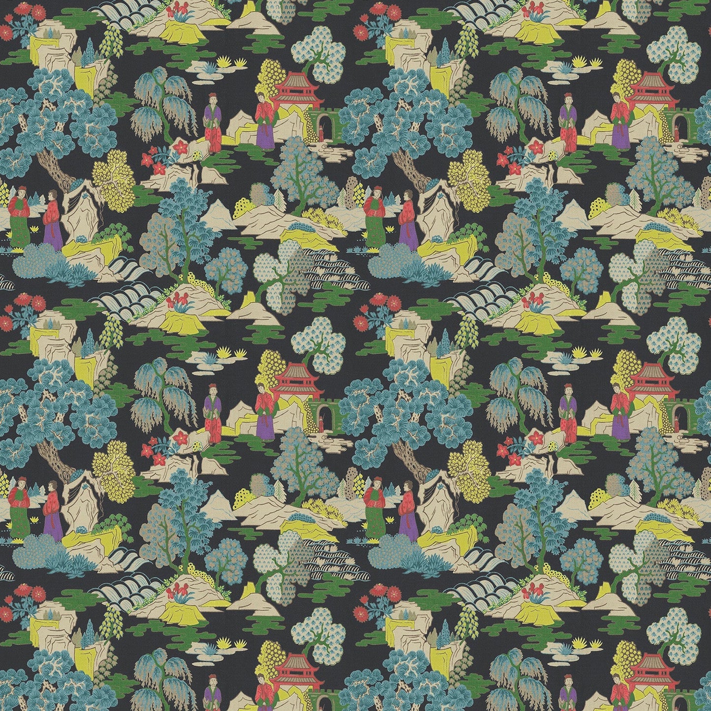 Linwood Japanese Garden Dayglow FR Made to Measure Curtains