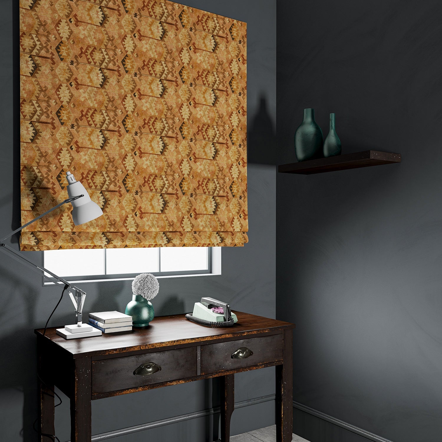 Linwood Ziggy Tobacco FR Made to Measure Curtains