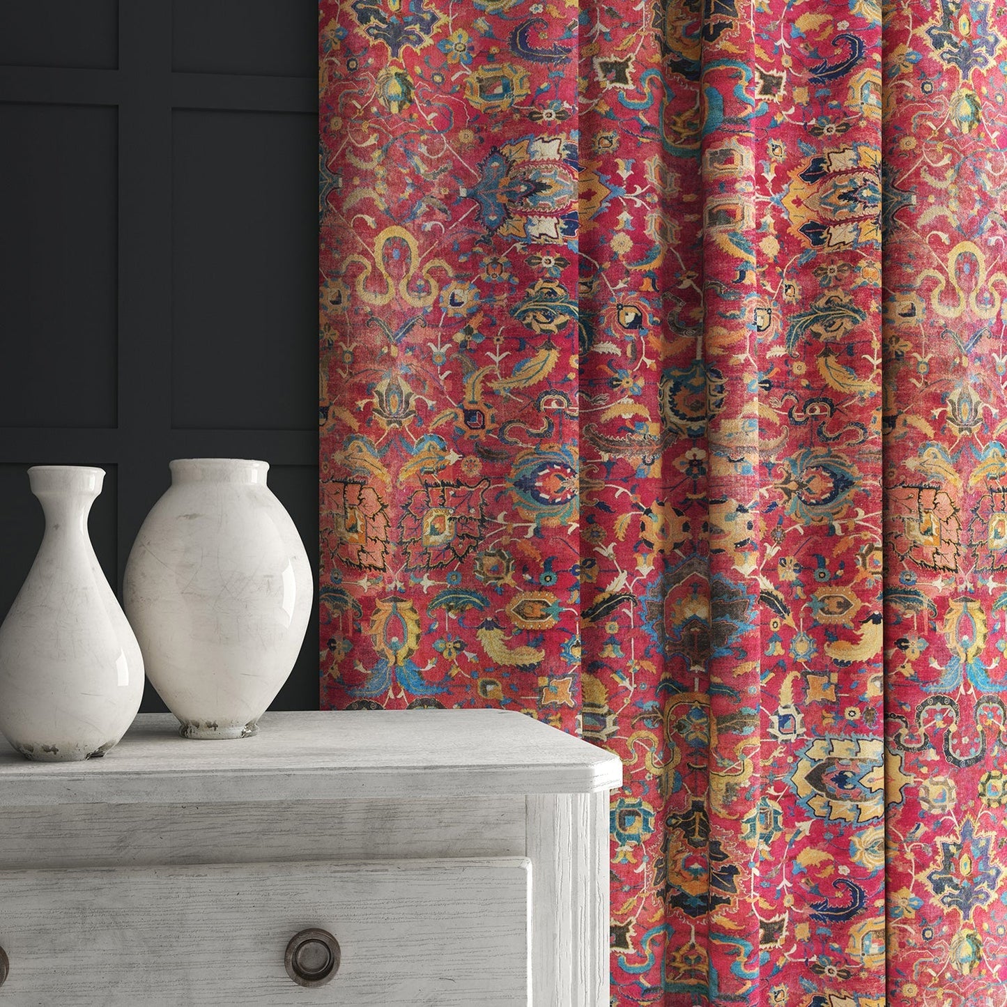 Linwood Magic Carpet Magenta FR Made to Measure Curtains