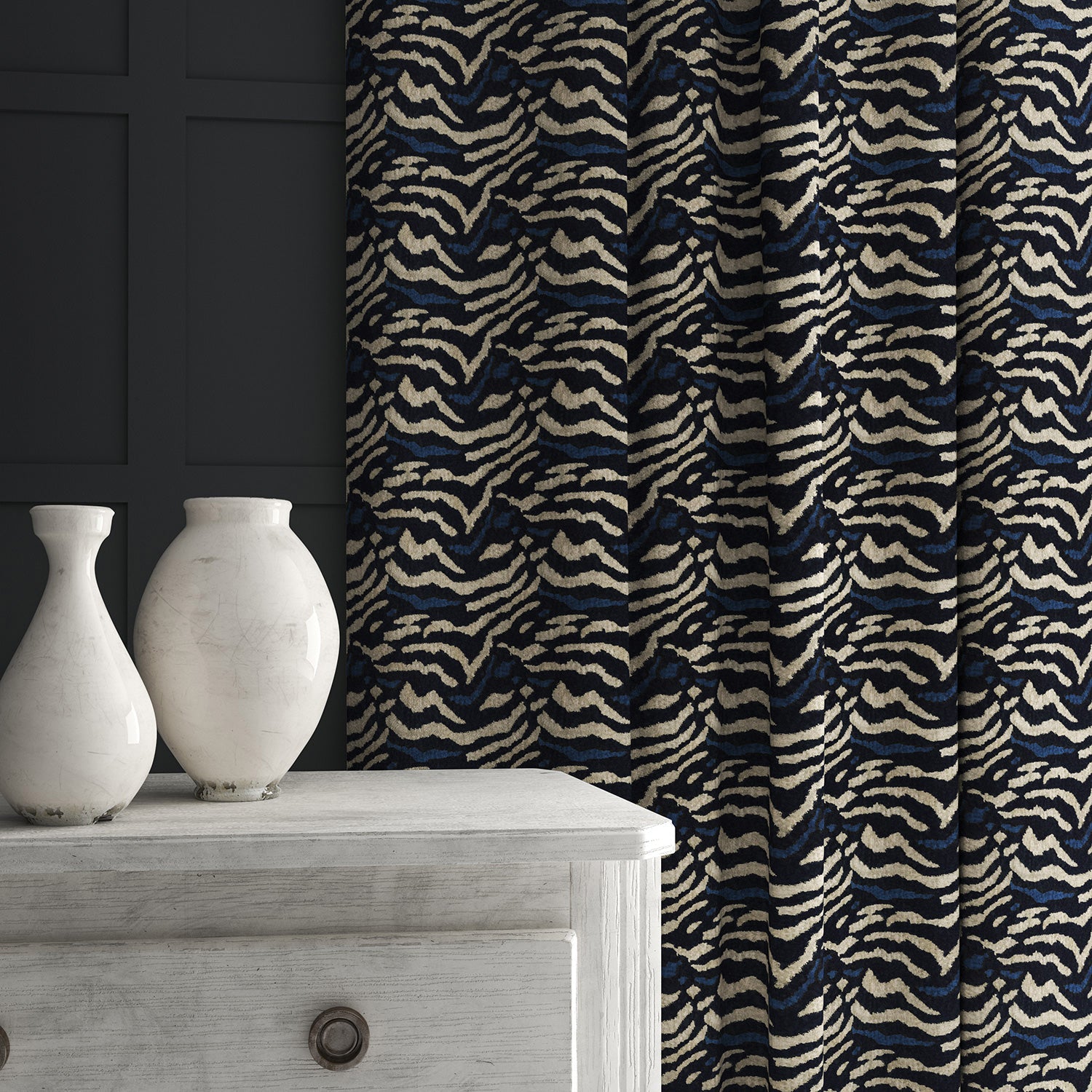 Linwood Wild Navy FR Made to Measure Curtains