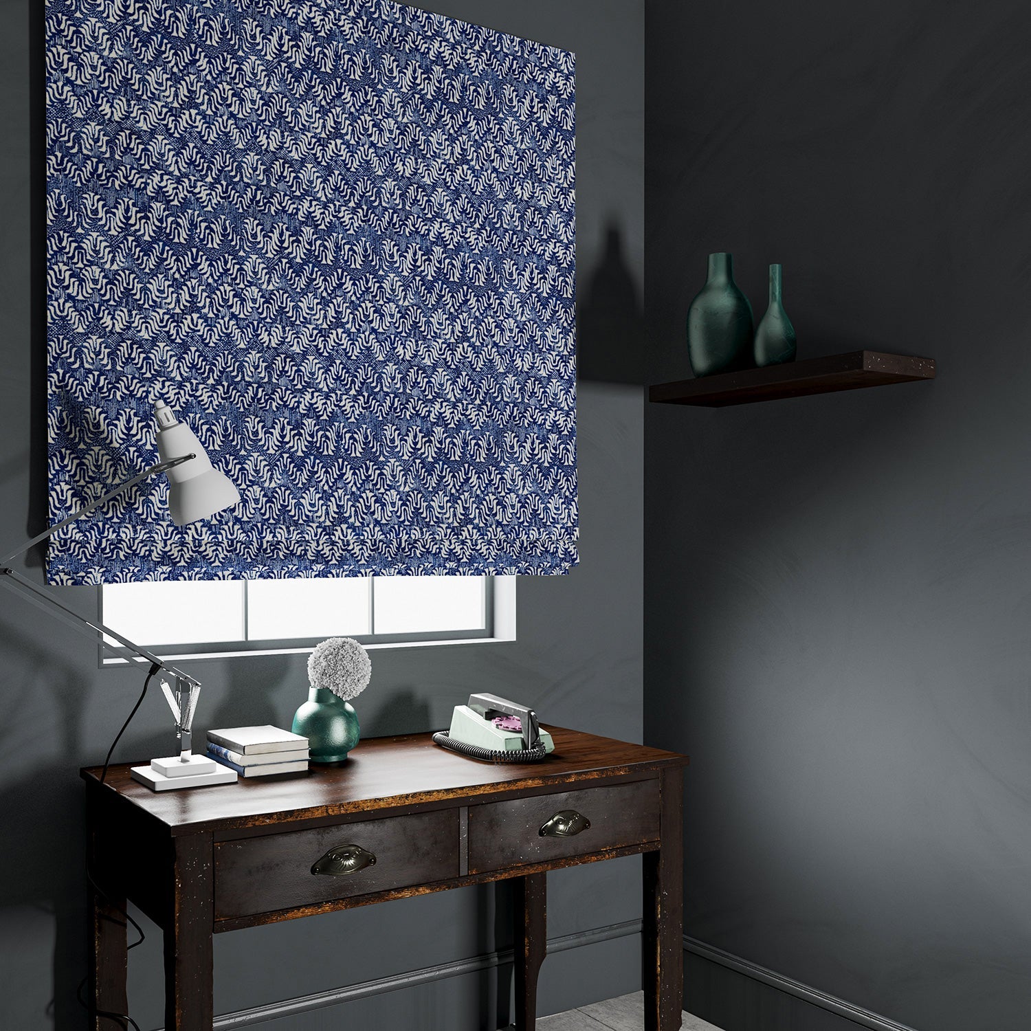 Linwood Ric Rac Ultramarine FR Made to Measure Curtains