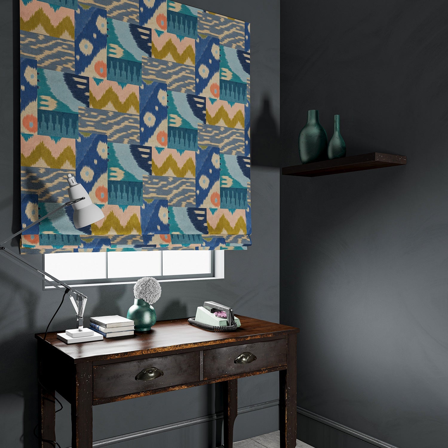Linwood Java Ocean FR Made to Measure Curtains