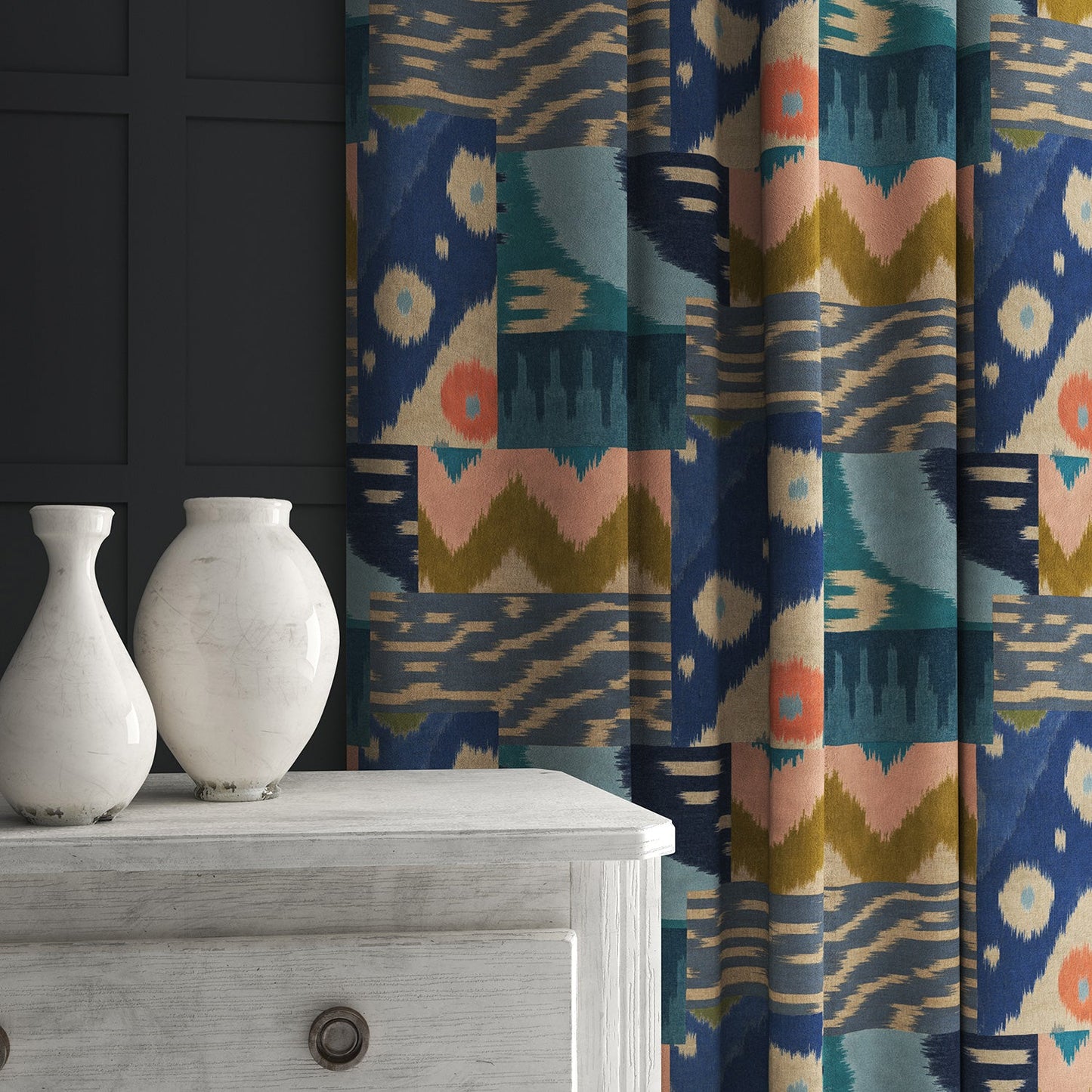 Linwood Java Ocean FR Made to Measure Curtains