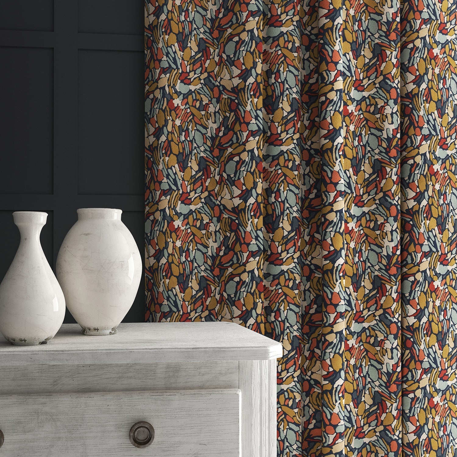 Linwood Chesil Beach Brick FR Made to Measure Curtains
