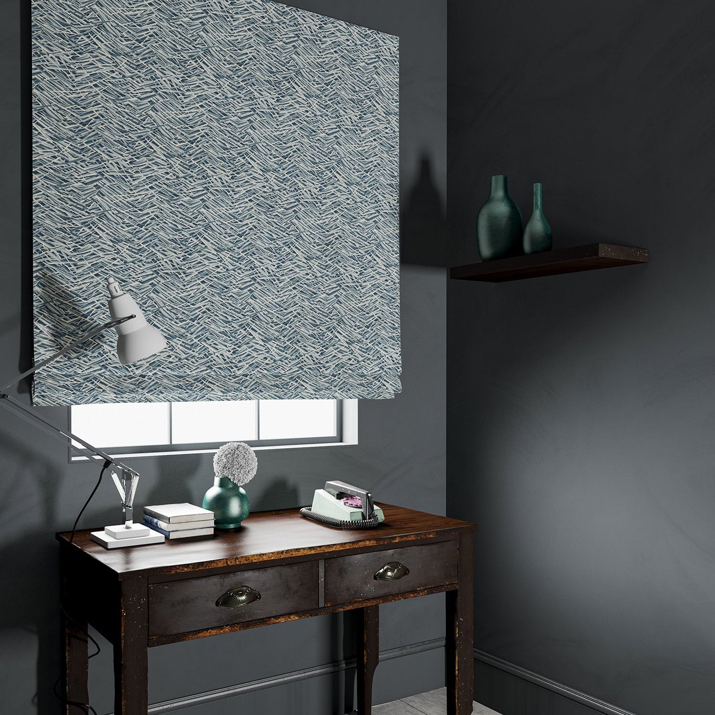 Linwood Kerplunk Steel Grey FR Made to Measure Curtains