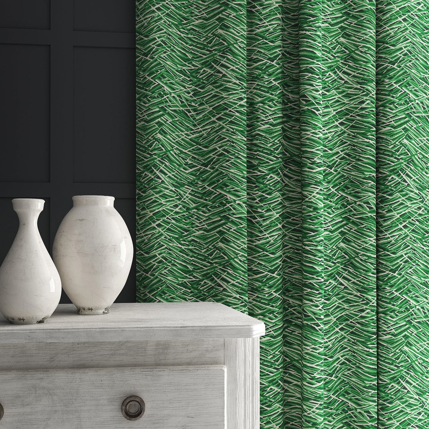 Linwood Kerplunk Emerald FR Made to Measure Curtains