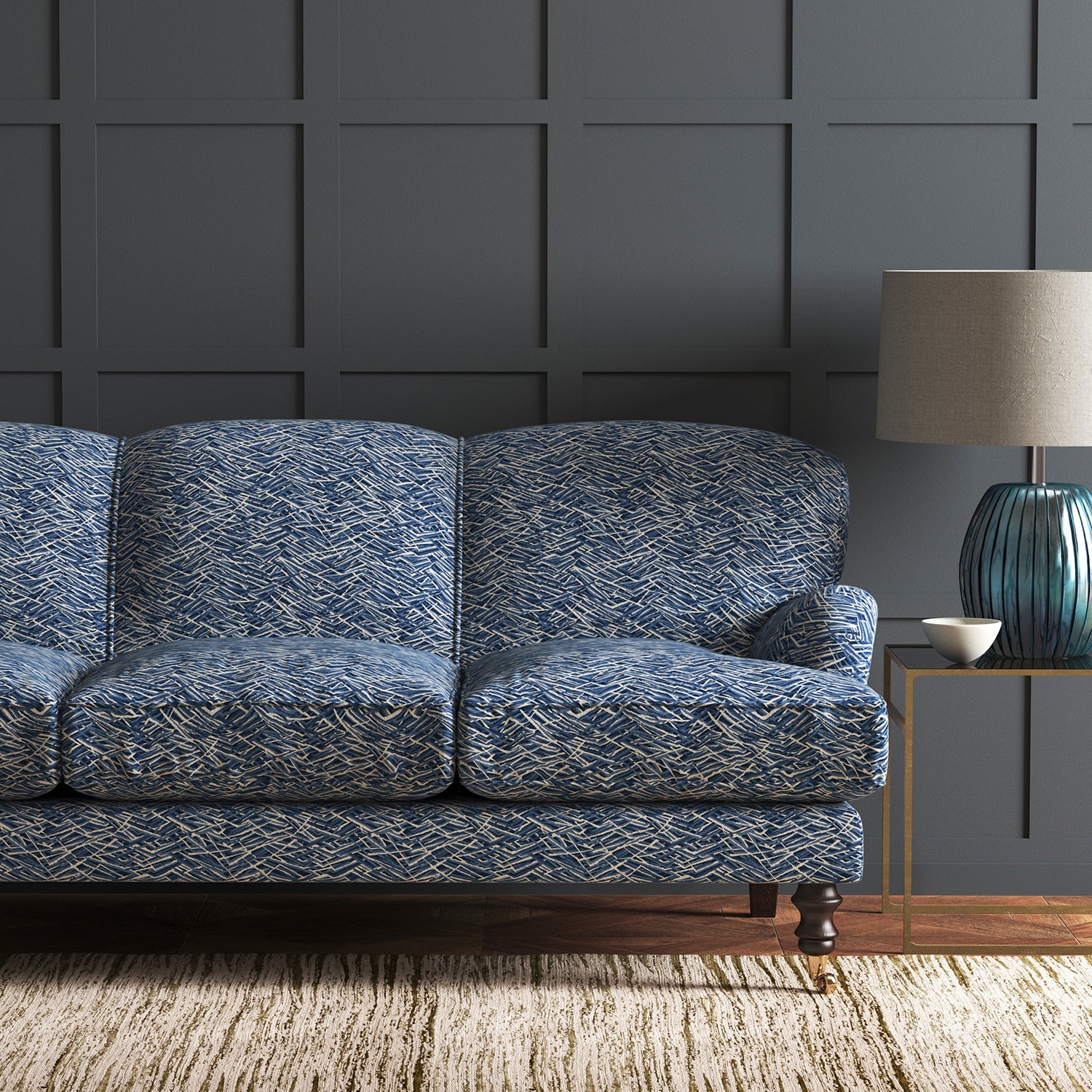 Linwood Kerplunk Indigo FR Made to Measure Curtains