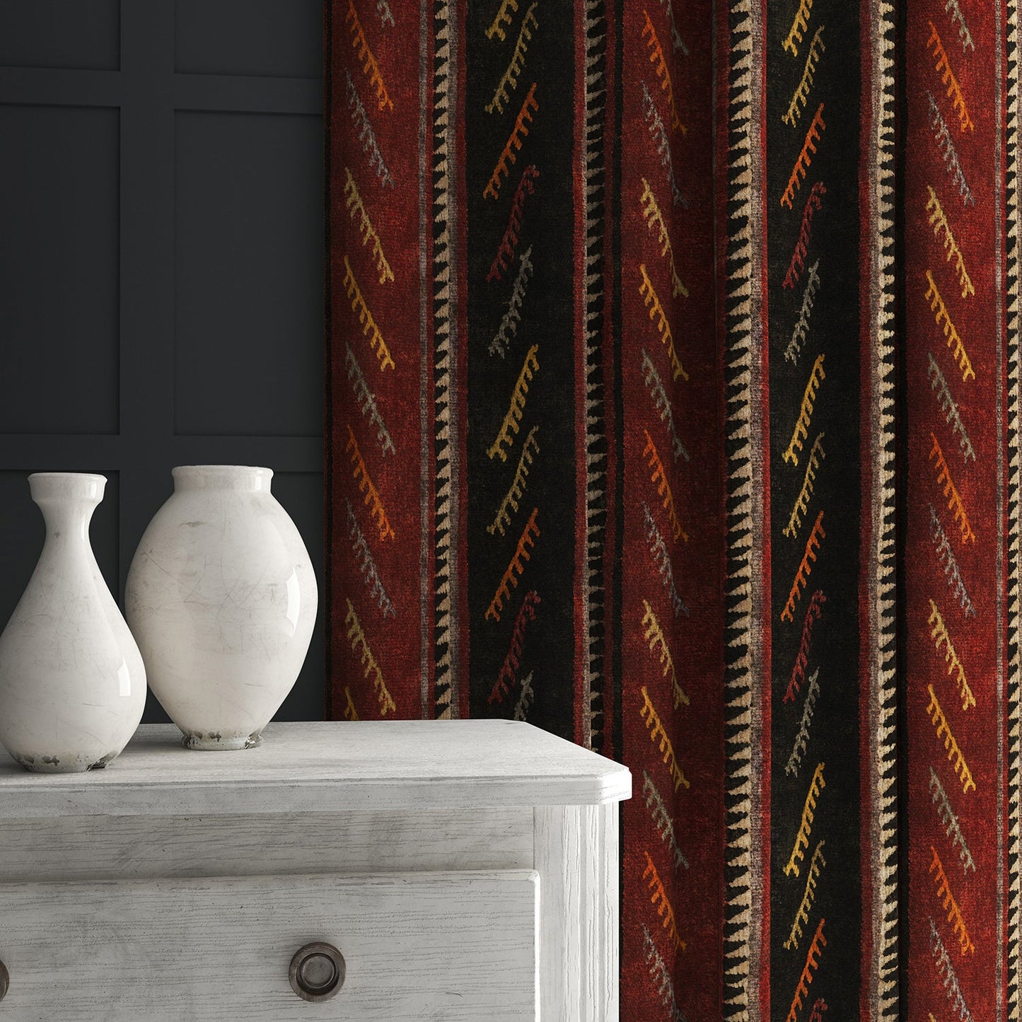 Linwood Hi Ho Silver Campfire FR Made to Measure Curtains