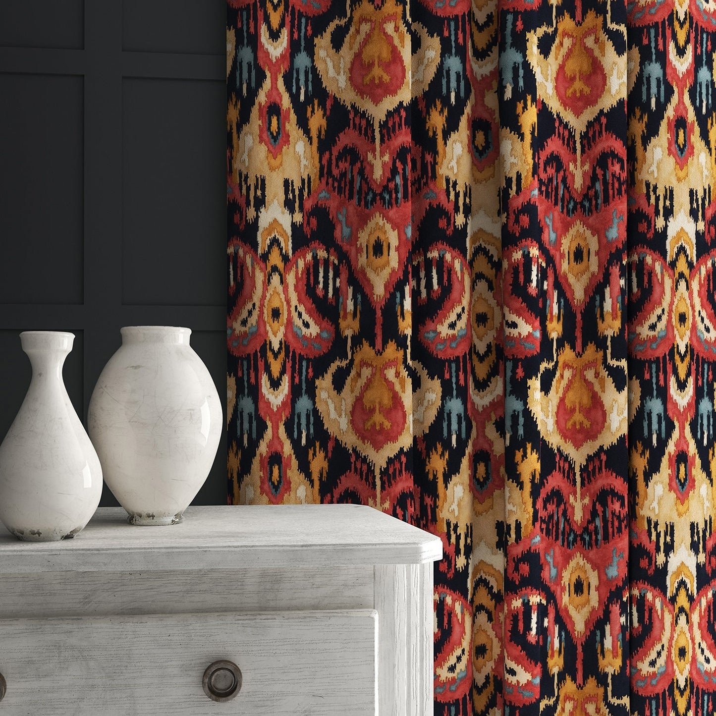 Linwood Bukhara Saffron FR Made to Measure Curtains