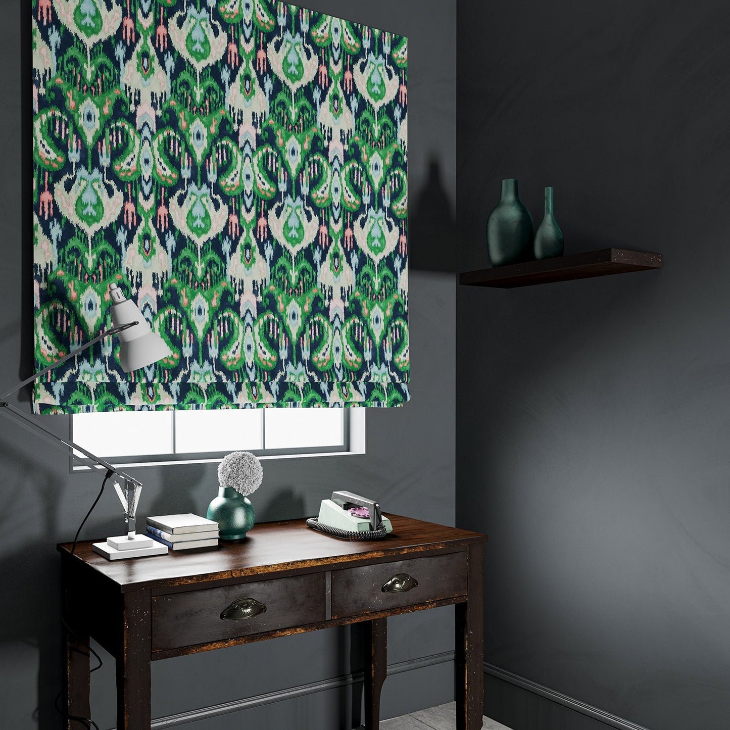 Linwood Bukhara Emerald FR Made to Measure Curtains