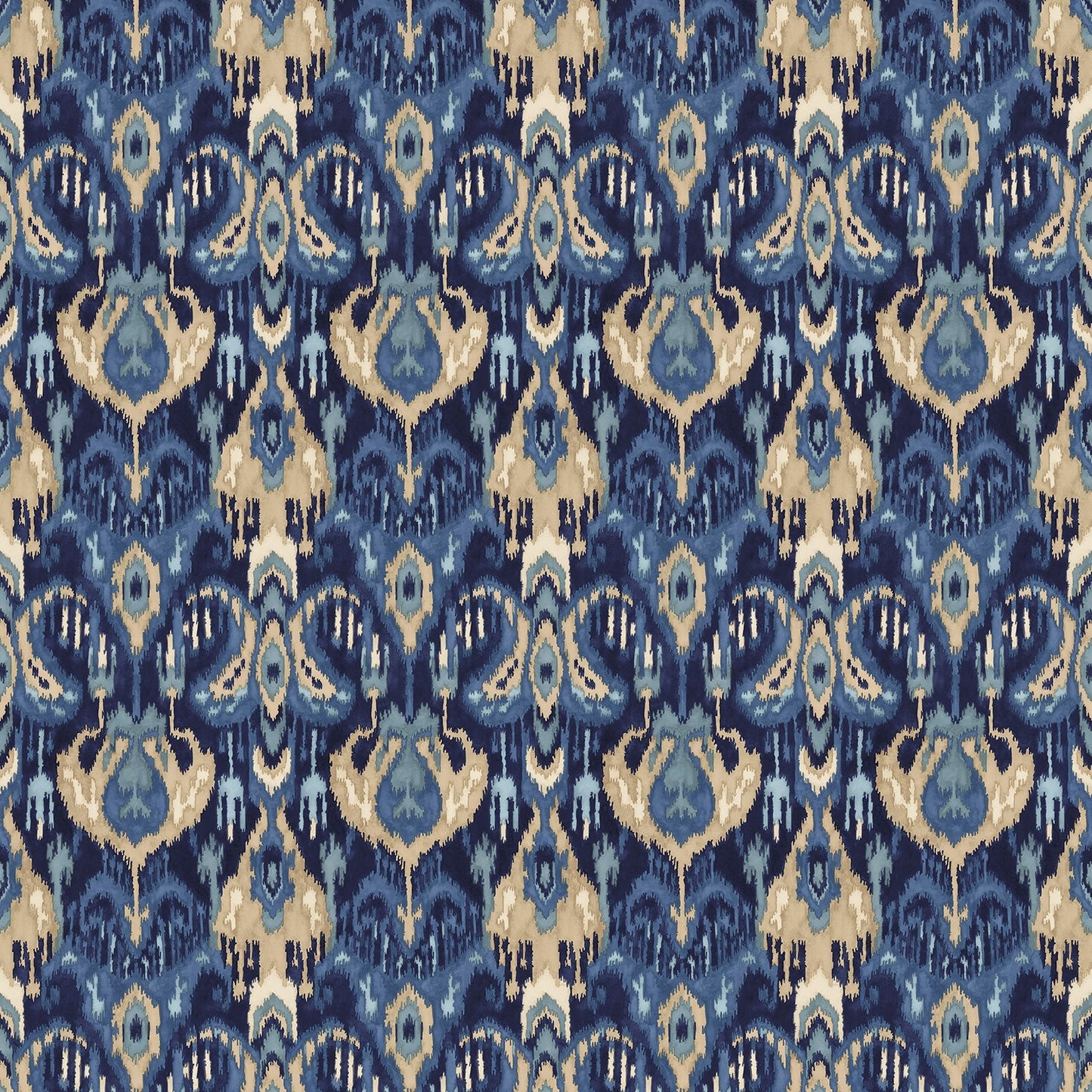 Linwood Bukhara Indigo FR Made to Measure Curtains