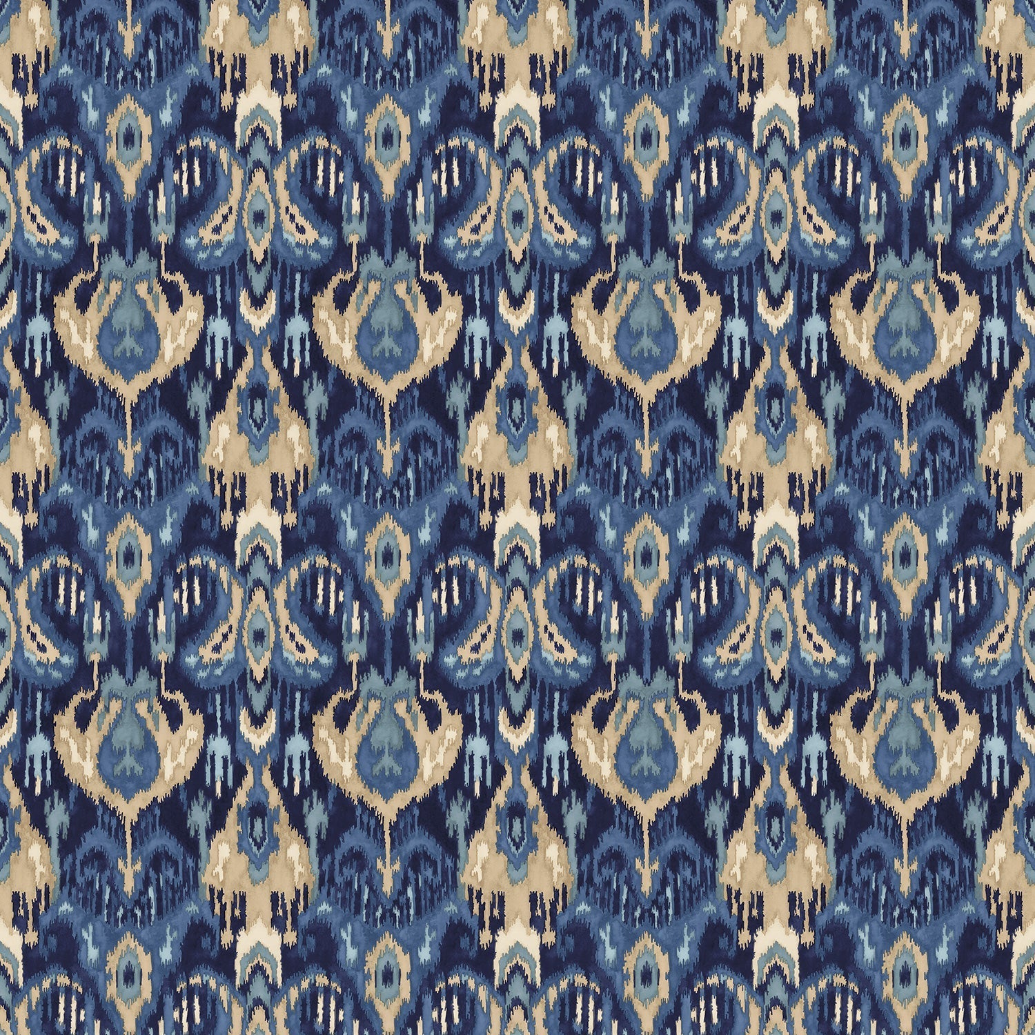 Linwood Bukhara Indigo FR Made to Measure Curtains