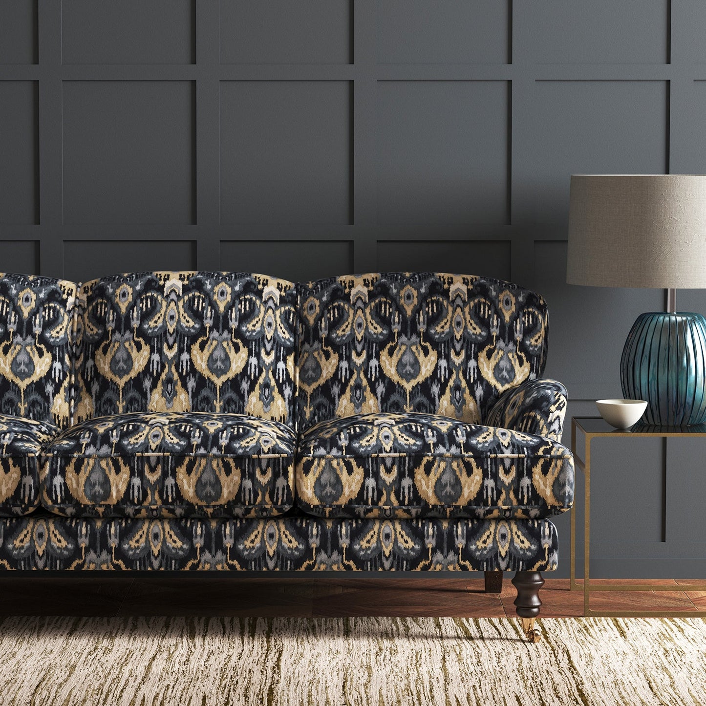 Linwood Bukhara Graphite FR Made to Measure Curtains