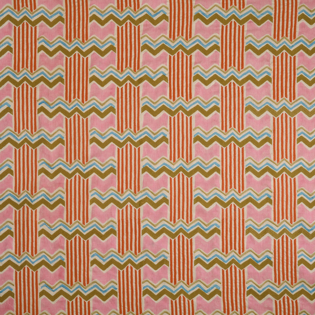 Linwood Ahoy There Embroidery Tequila Sunrise Made to Measure Roman Blinds